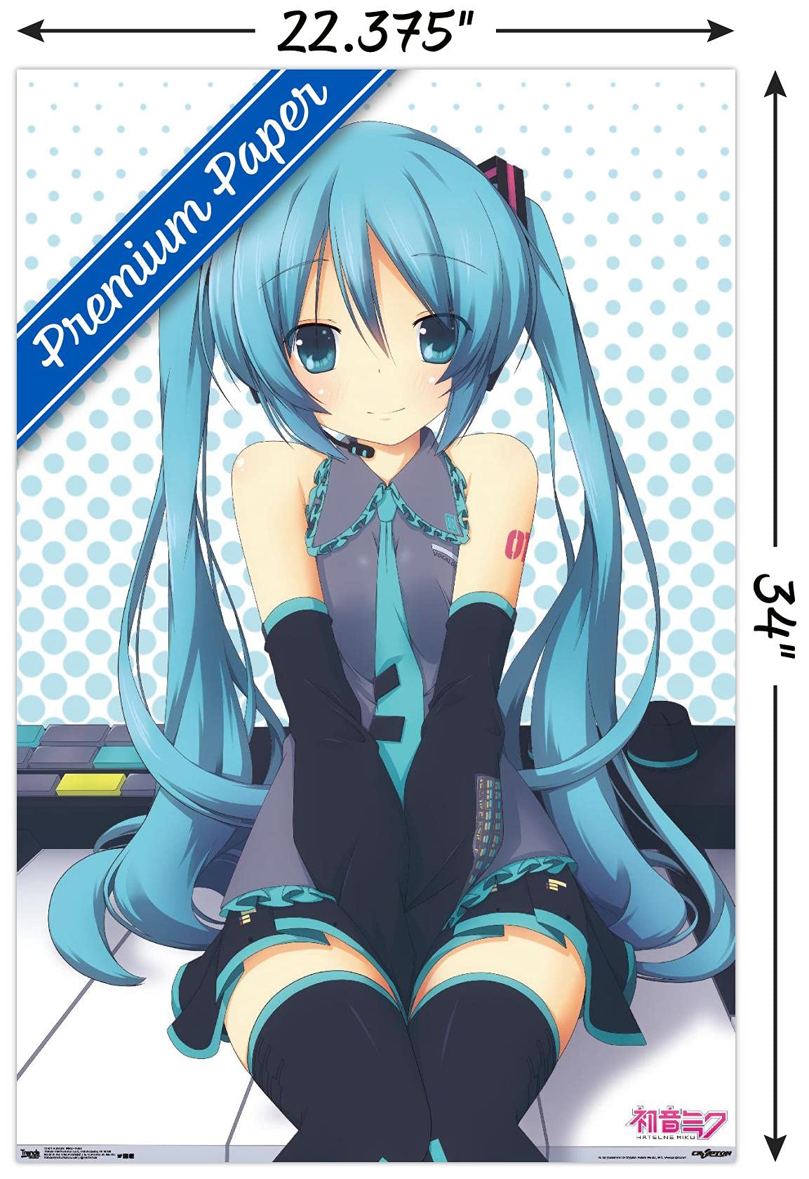 Trends International Hatsune Miku - Keys Wall Poster, 22.375'' X 34'', Premium Unframed Version