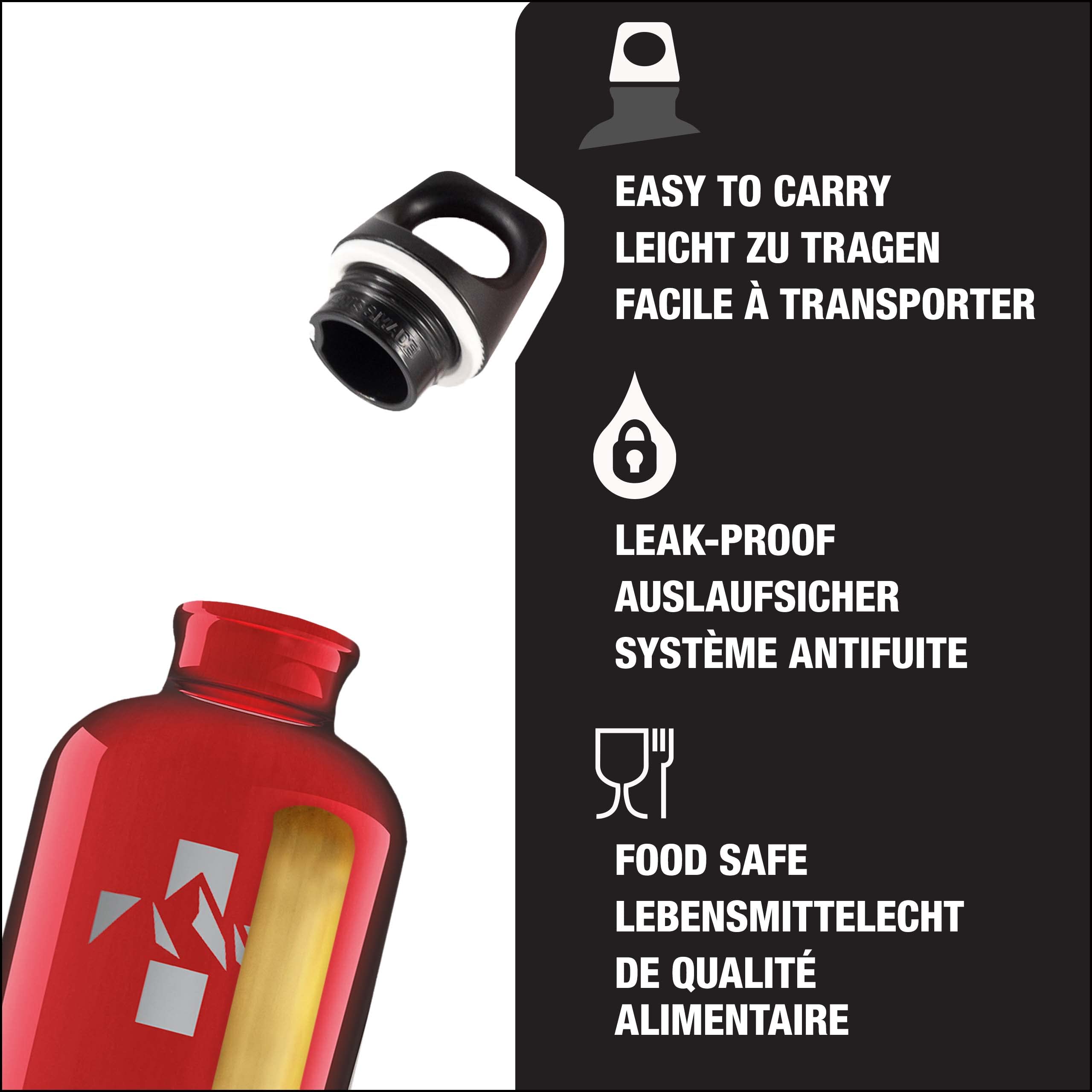 Sigg - Aluminum Water Bottle - Traveller Red & White - Swiss Design - With Screw Cap - Leakproof, Lightweight - Bpa Free - 20 Oz