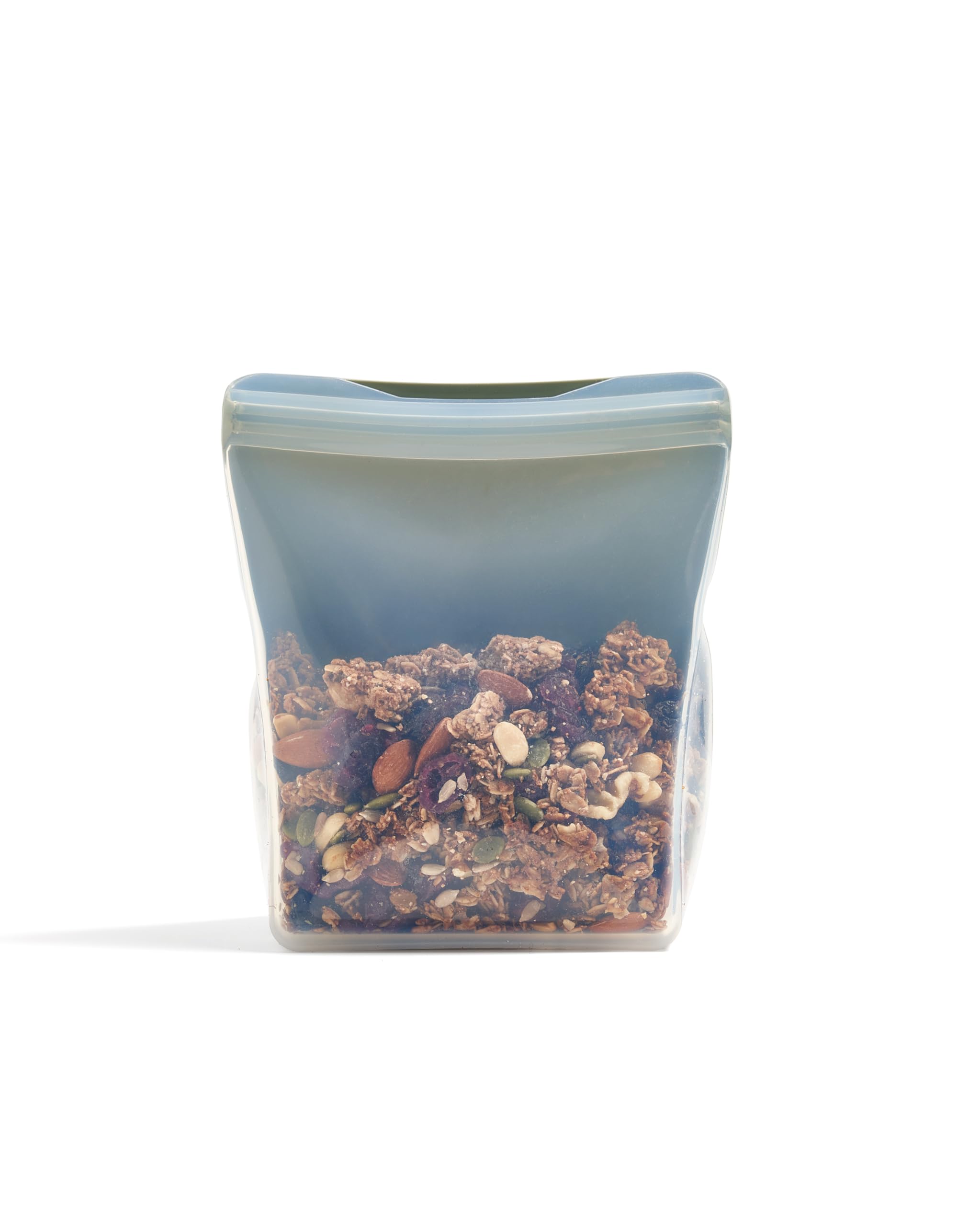 W&P Porter Silicone Reusable Storage Bag, Sandwich (36Oz Stand-Up), Sage, Food Storage Container, Microwave And Dishwasher Safe,