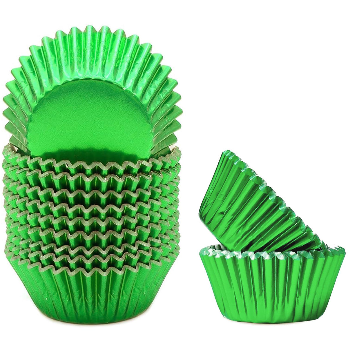 Qiqee Green Foil Cupcake Liners For Baking 300Pcs Baking Cups Thick & Sturdy, Oil Resistance,Muffin Liners Paper(Standard Size)