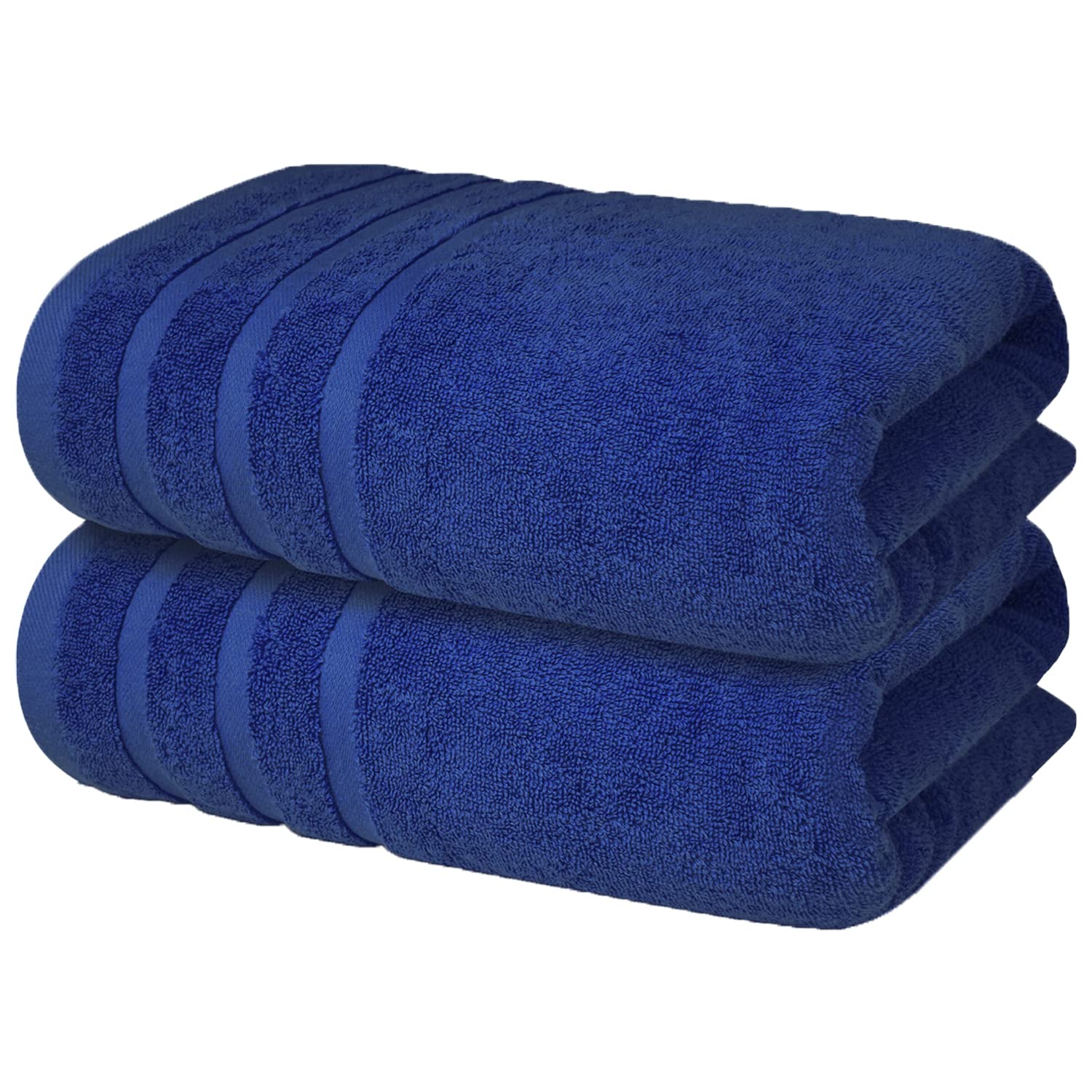Premium Blue Bath Towels - 700 Gsm 100% Cotton 27X54 Inches Pack Of 2 Bathroom Towels - Ultra Soft And Highly Absorbent Hotel An