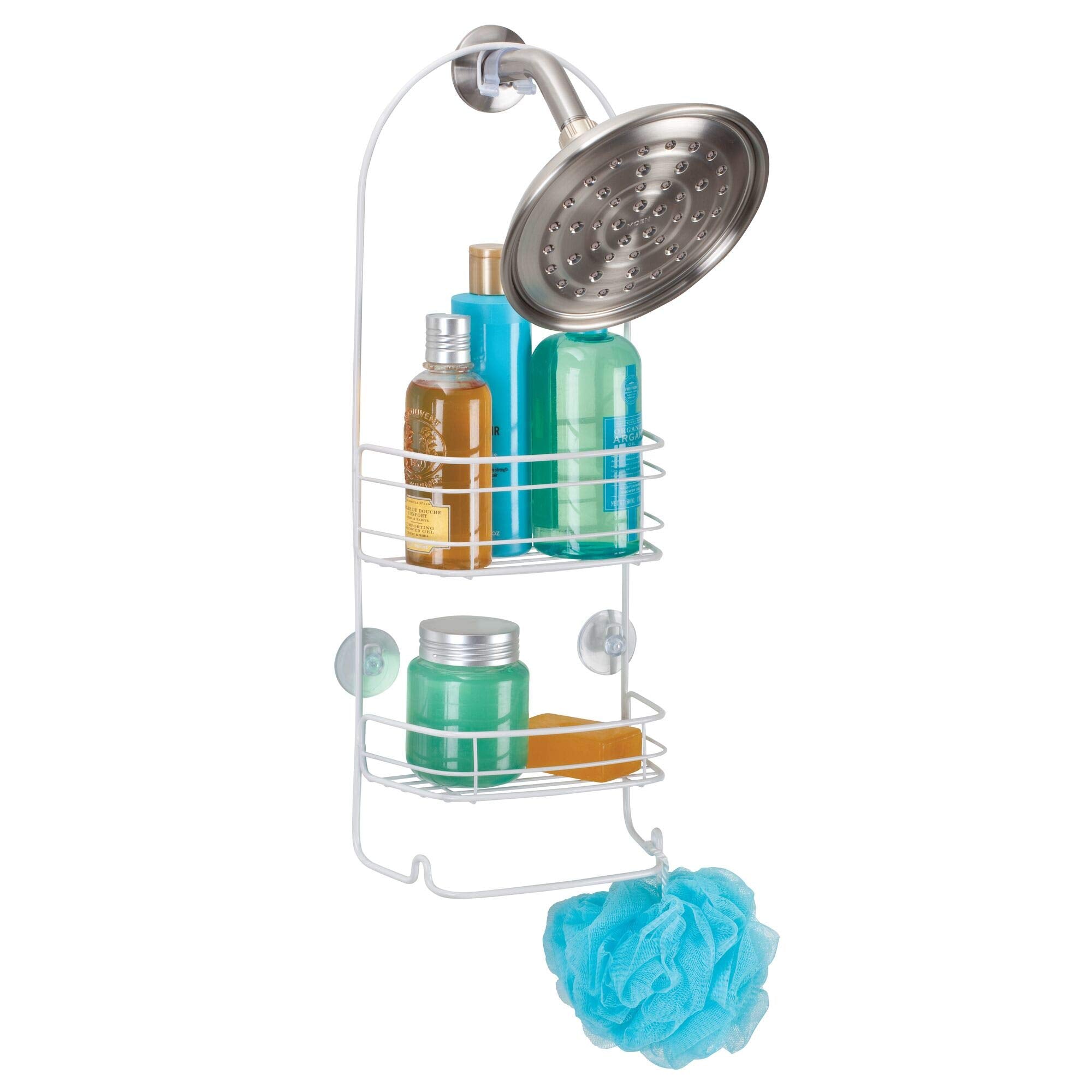 Interdesign 58652 Rondo Bathroom Shower Caddy For Shampoo, Conditioner, Soap - White