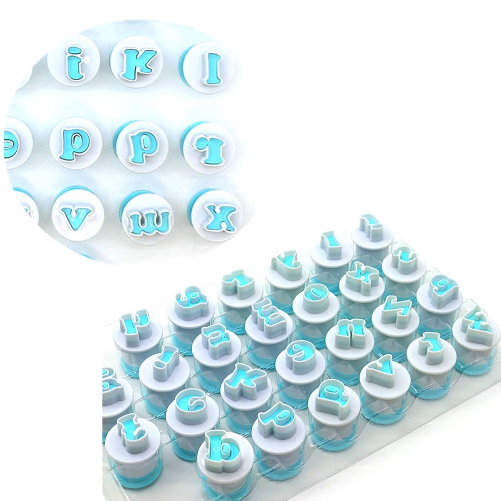 Small Letter Stamp Cookie Cutters Set Of 26 Pcs, Mini Lowercase Alphabet Spring Stamping Cutters Food Grade Plastic Direct Embos