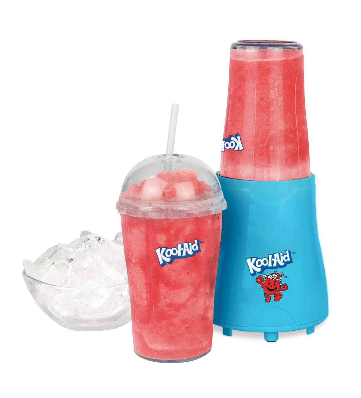 Nostalgia Kool-Aid Slush N Go Personal Blender For Smoothies, Slushies, Shakes, And Fruit Blends, Includes Two 15 Oz Travel Bott