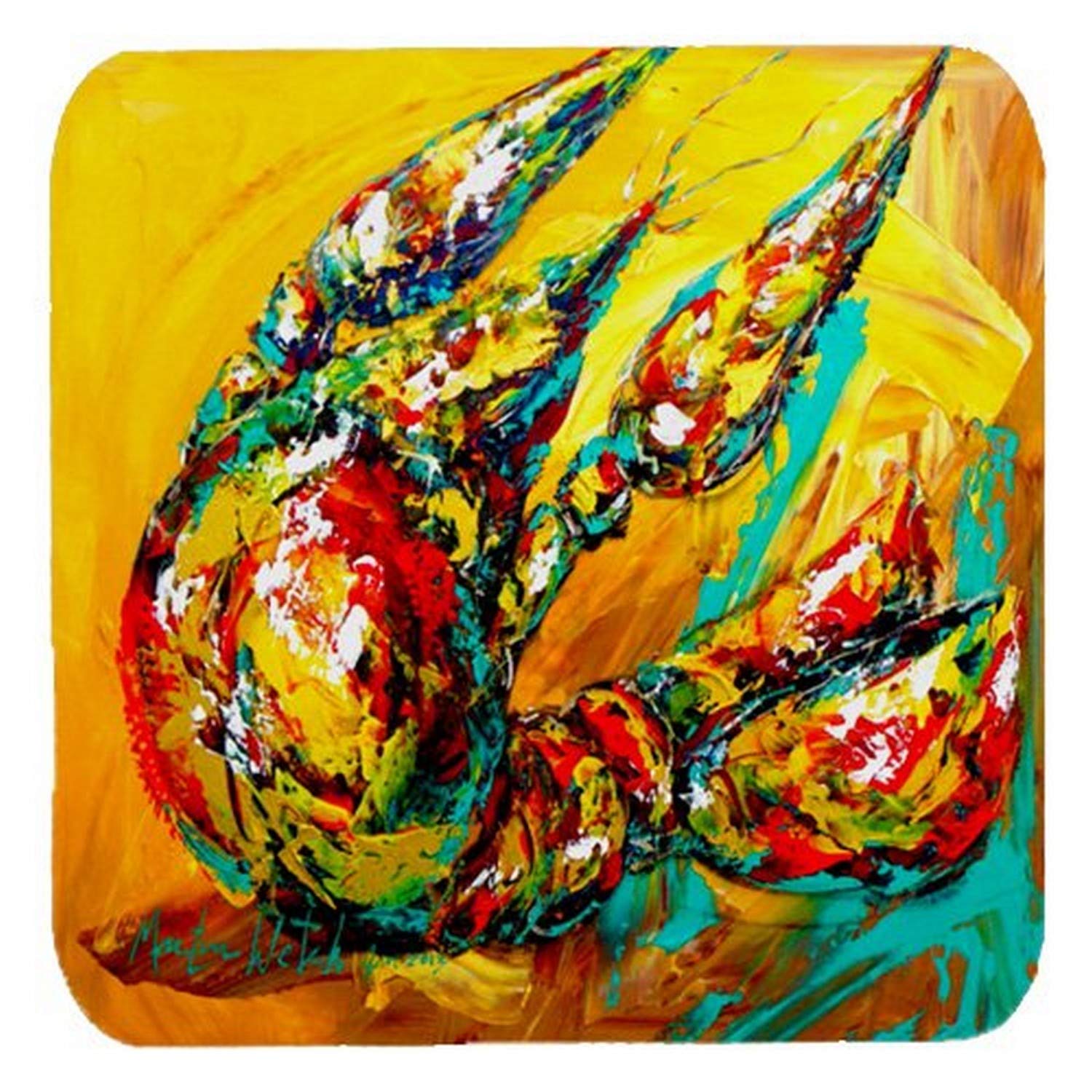 Carolines Treasures Crawfish Anyway You Like It Foam Coasters (Set of 4), 3.5 H x 3.5 W, Multicolor