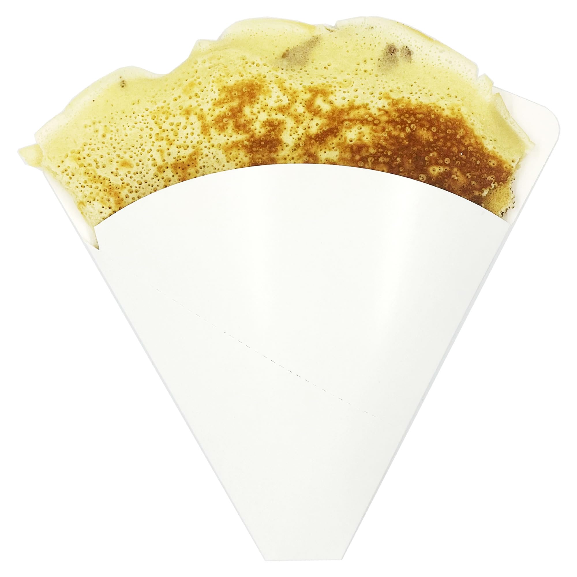 Friteshop Inc. Crepe Holder, White, Regular Size - Perforated, 250 Gram Cardboard, 100 Pieces, 39 Per Holder