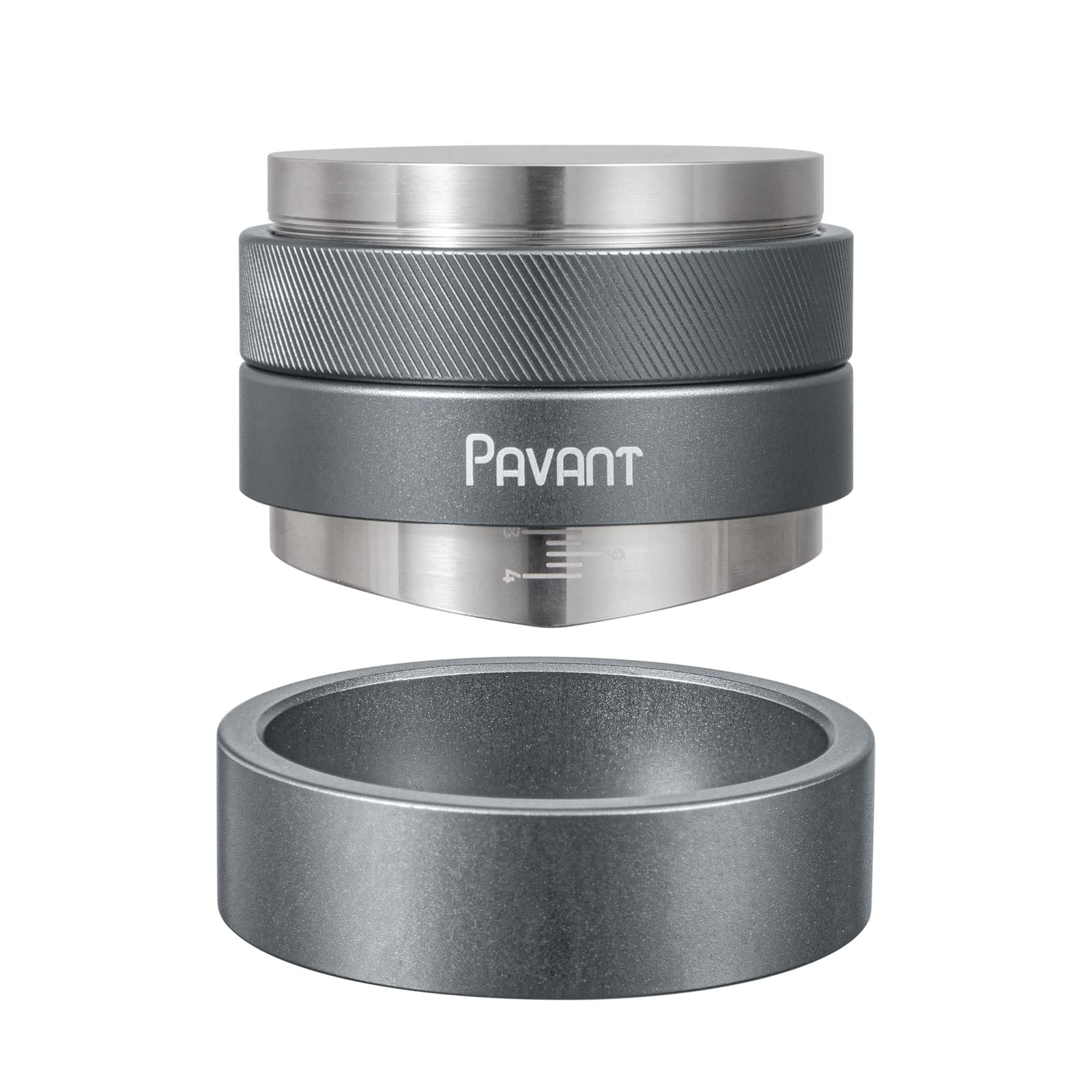 53.3Mm Espresso Wedge Distributor And Palm Tamper, Pavant Dual Head Coffee Distribution Tool With V Shape Base, Adjustable Depth