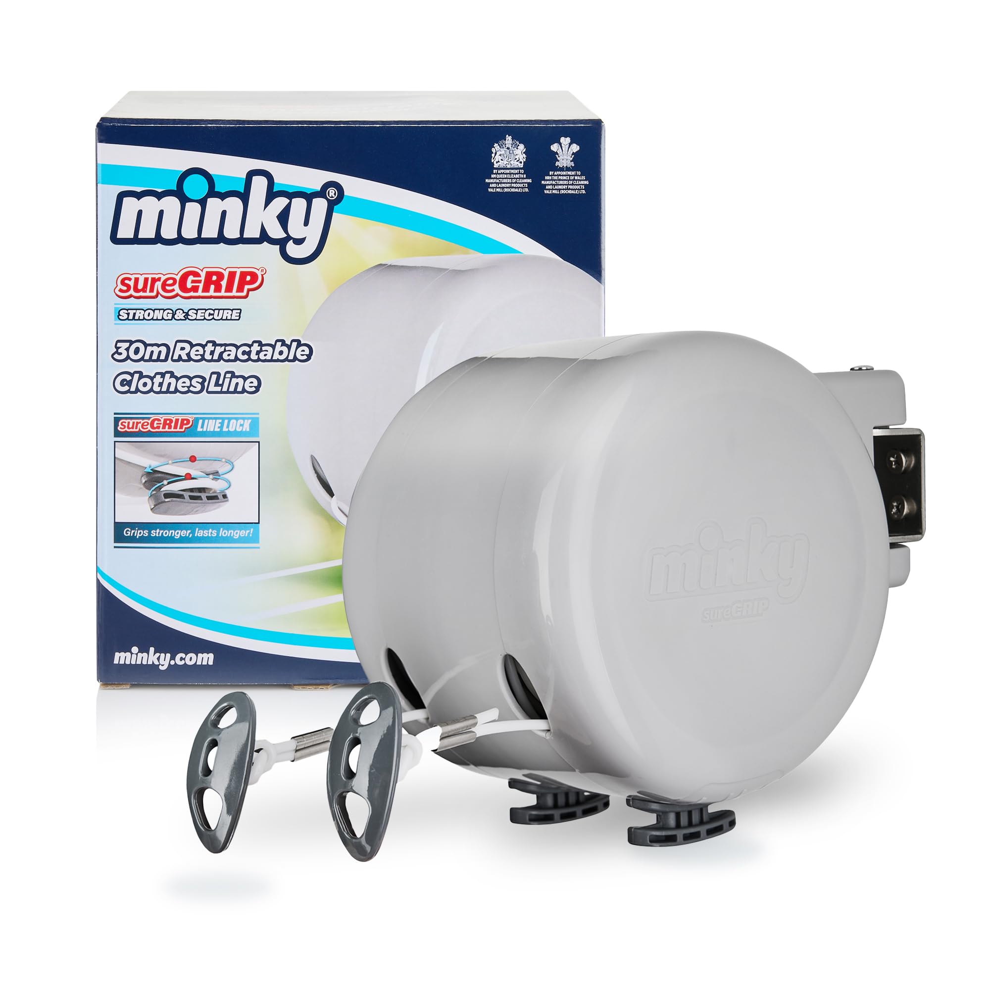 Minky Homecare Outdoor Retractable clothesline  gray