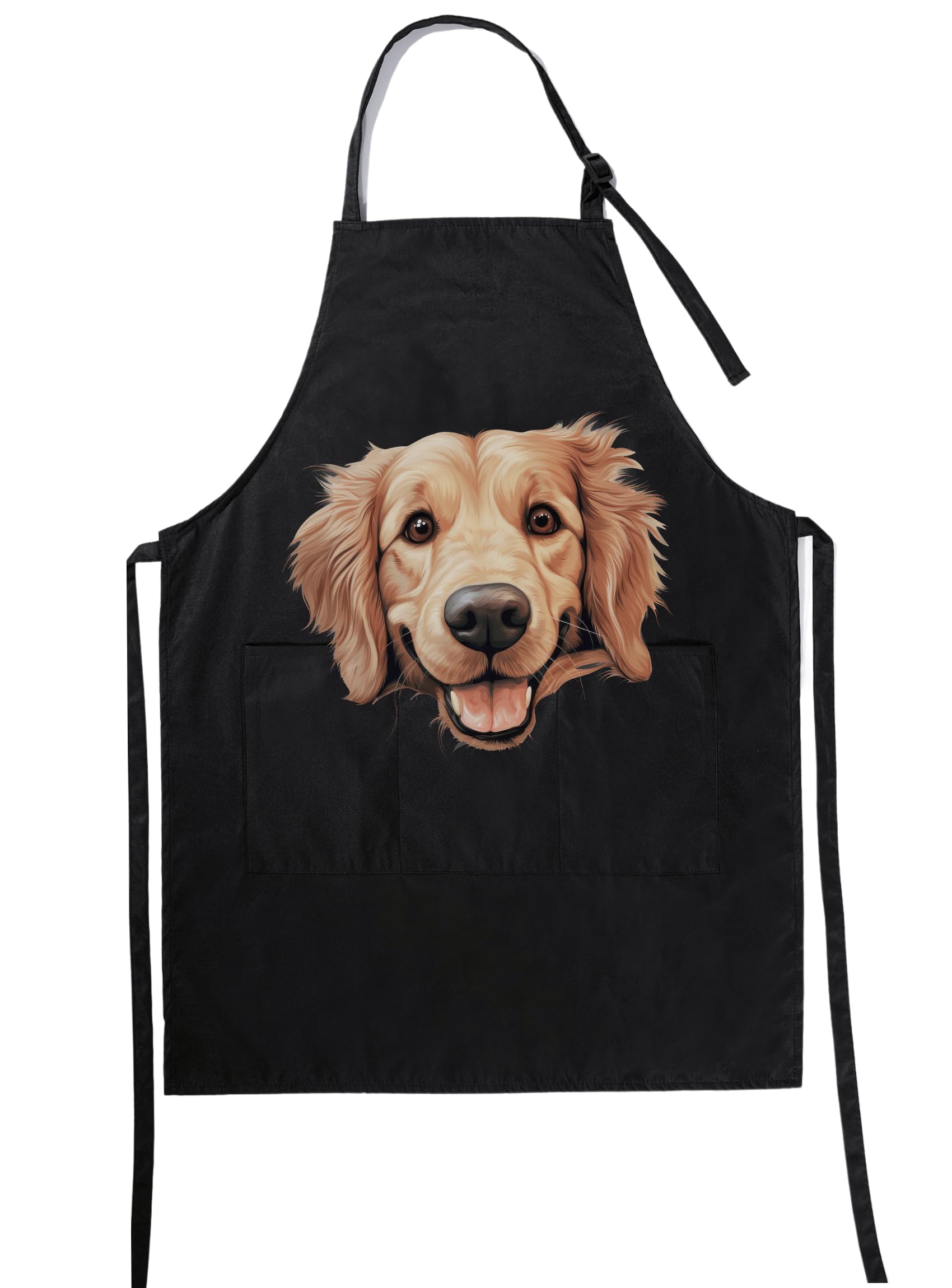 Innobeta Golden Retriever Apron For Dog Lovers, Gifts For Women/Men, Cute Funny Gifts For Dog Owners, Apron With Pockets And Adj