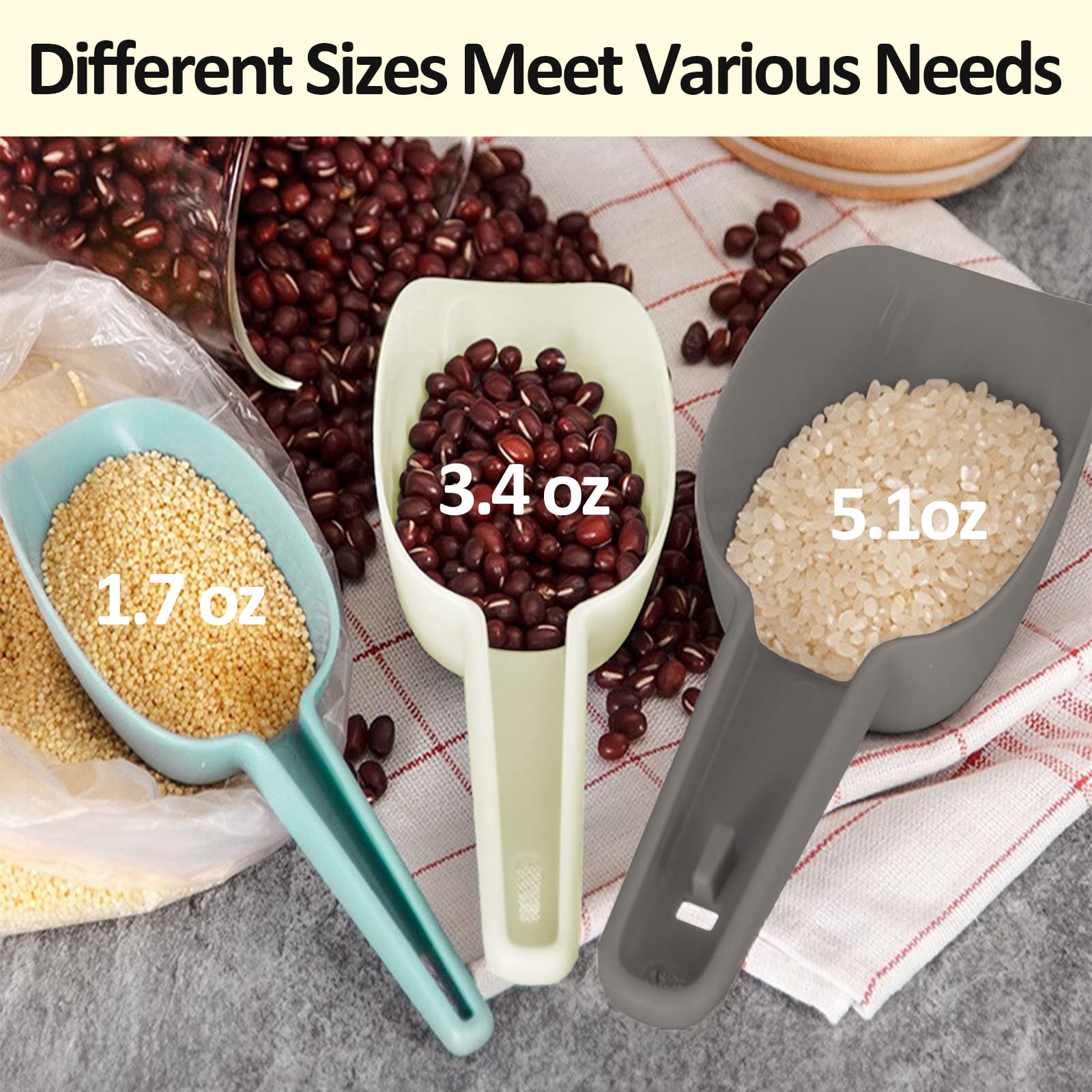 3Pcs Plastic Ice Scoop For Ice Maker, Lioucbd Small Kitchen Ice Scooper, Multipurpose Food Scoops For Bar Wedding Party Canister