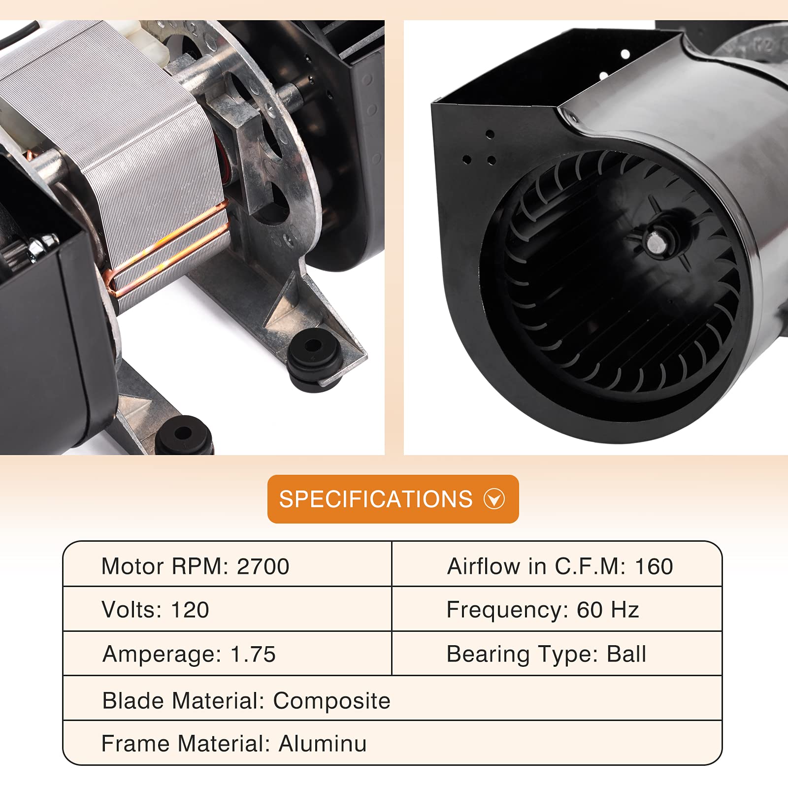 Adviace GFK-160 GFK-160A Fireplace Blower Fan Kit for Heat-N-Glo, Heat and Glow, Heat&Glo, Hearth and Home, Superior, Quadra-Fir