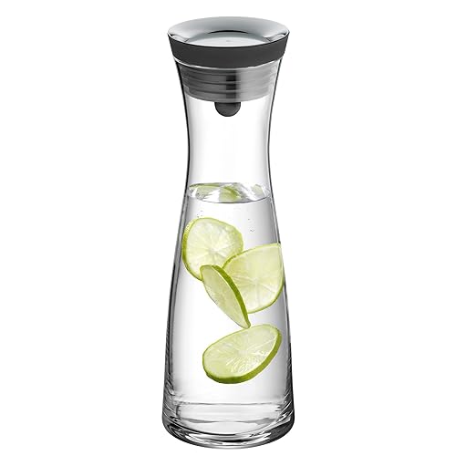 WMF Basic Water Decanter 1L Height 29 cm close-Up Stopper glass cromarganA Stainless Steel Silver
