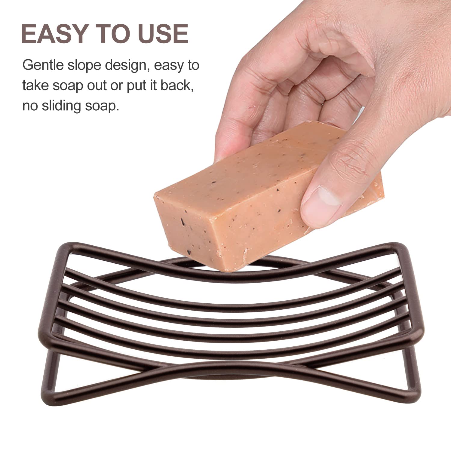 Guukar Soap Dish For Shower Bathroom Bar Soap Holder, Stainless Steel Self-Draining Sponge Holder For Kitchen Sink Bathtub, Easy