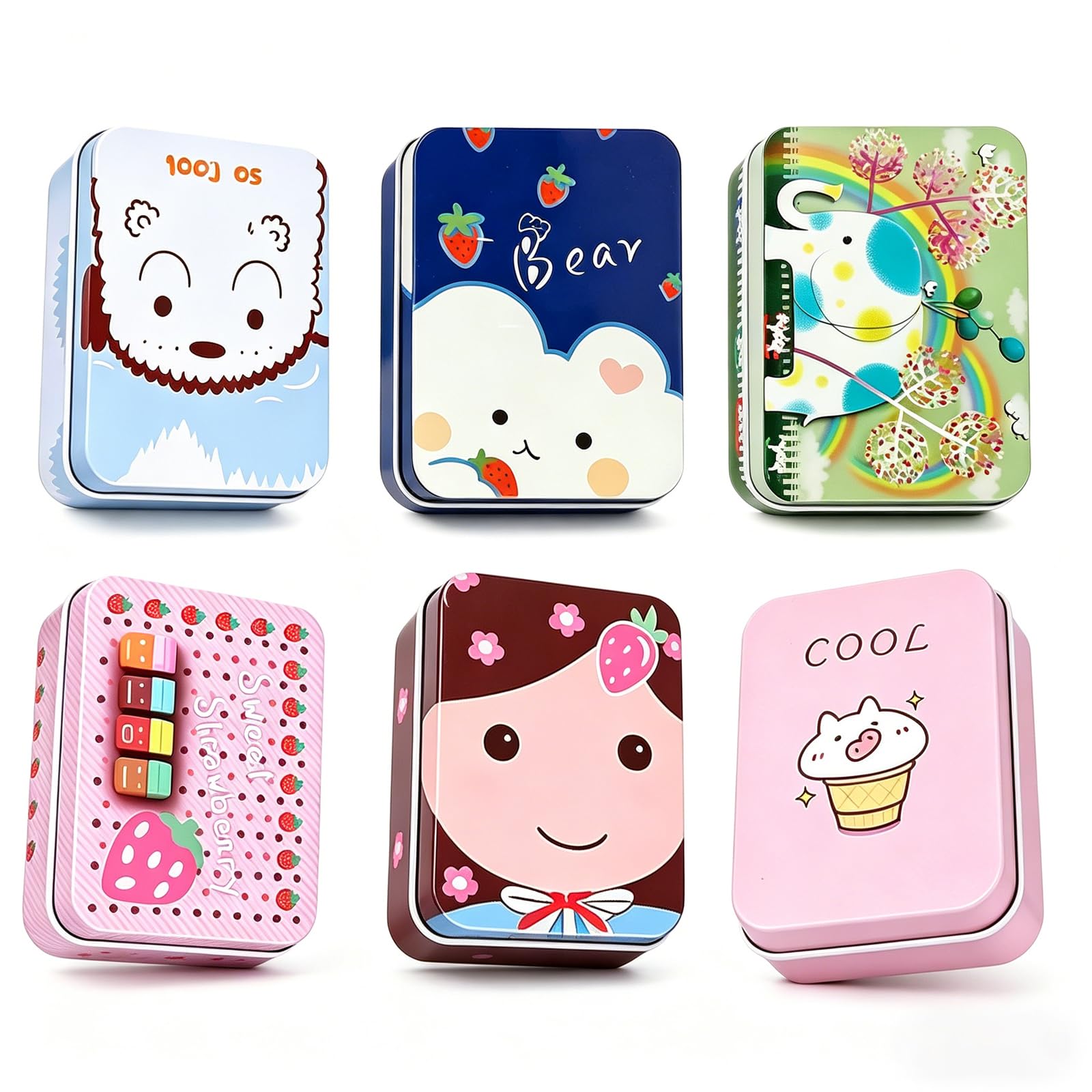 Ksaibinid Gift Box, Snacks Box For Kids, Tin Box, Small Storage Box For Kids Birthday Party Gifts, Travel Jewelry Organization, 