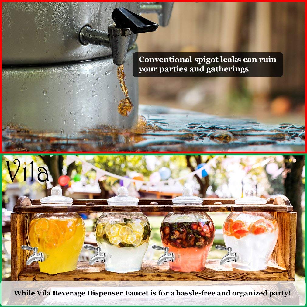 Vila Replacement Spigot For Beverage & Water Dispenser, Stainless Steel No-Rust Spout Faucet, Excellent Continuous Flow, Sturdy
