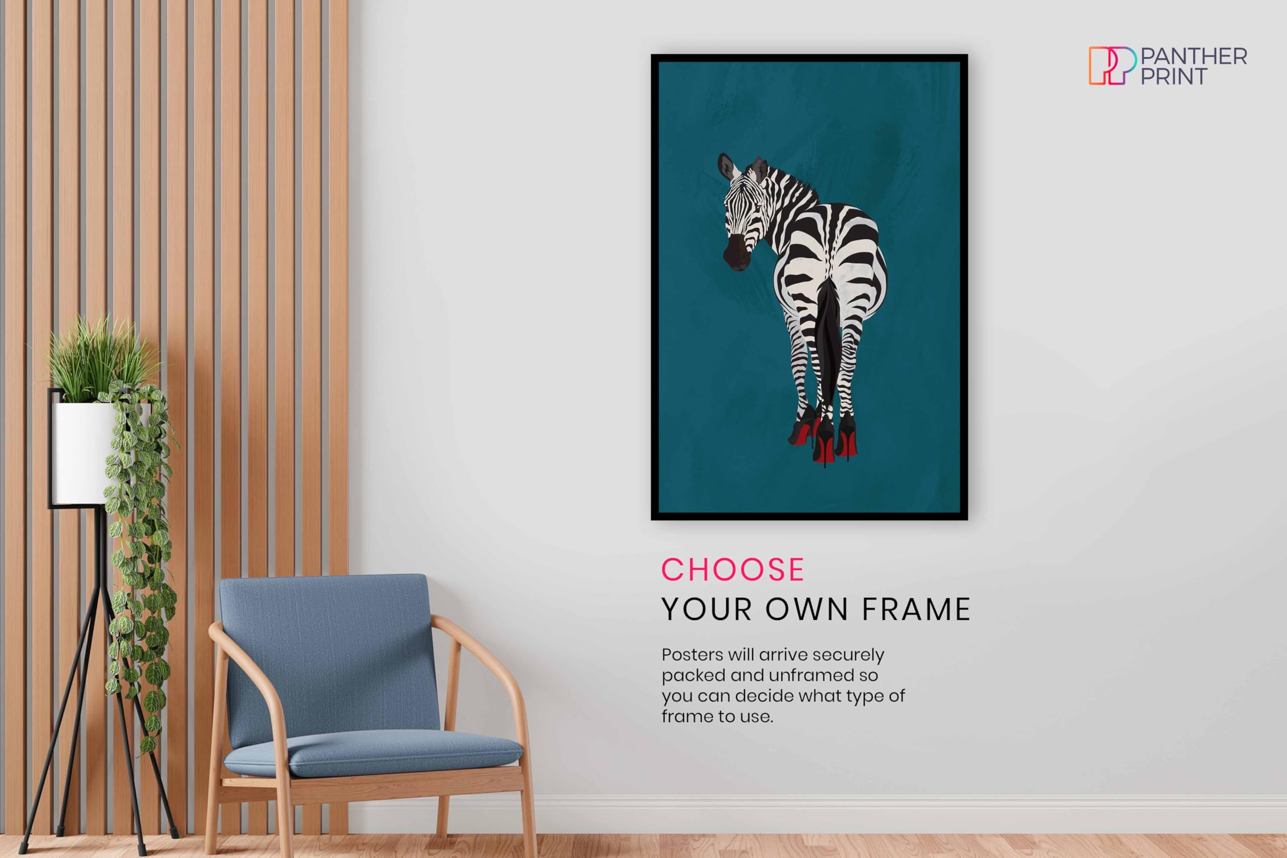 Zebra Heels Unframed Poster Print, Pictures For Home Walls, Bedroom, Living Room & Bathroom Decor 31X20Cm (12X8In)