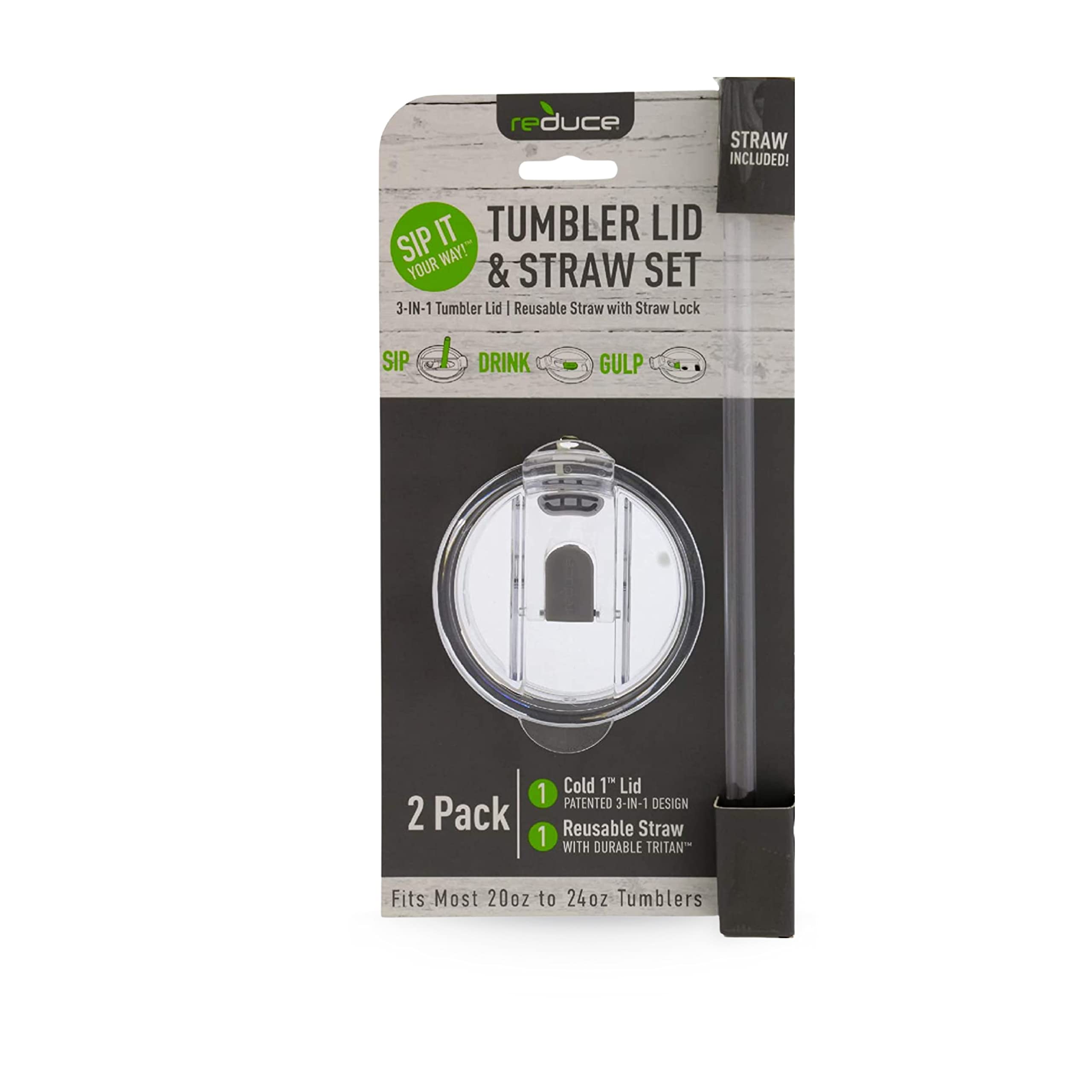 Reduce Vacuum Insulated Cold 1 Pro Tumbler-Mug Lid - Vacu-Shield Technology Keeps Drinks Colder For Longer - Includes 2 Straws -