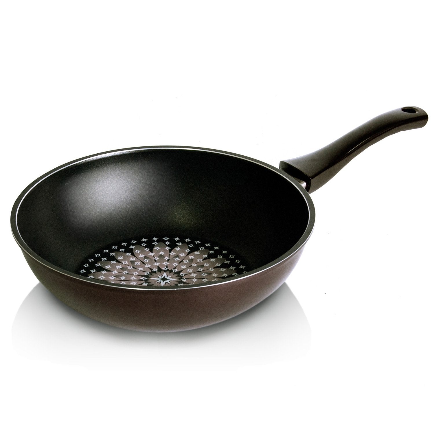 Techef - Blooming Flower Collection, 12'' Wok/Stir-Fry Pan, Coated 6 Times With New Teflon Platinum Non-Stick Coating (Pfoa Free