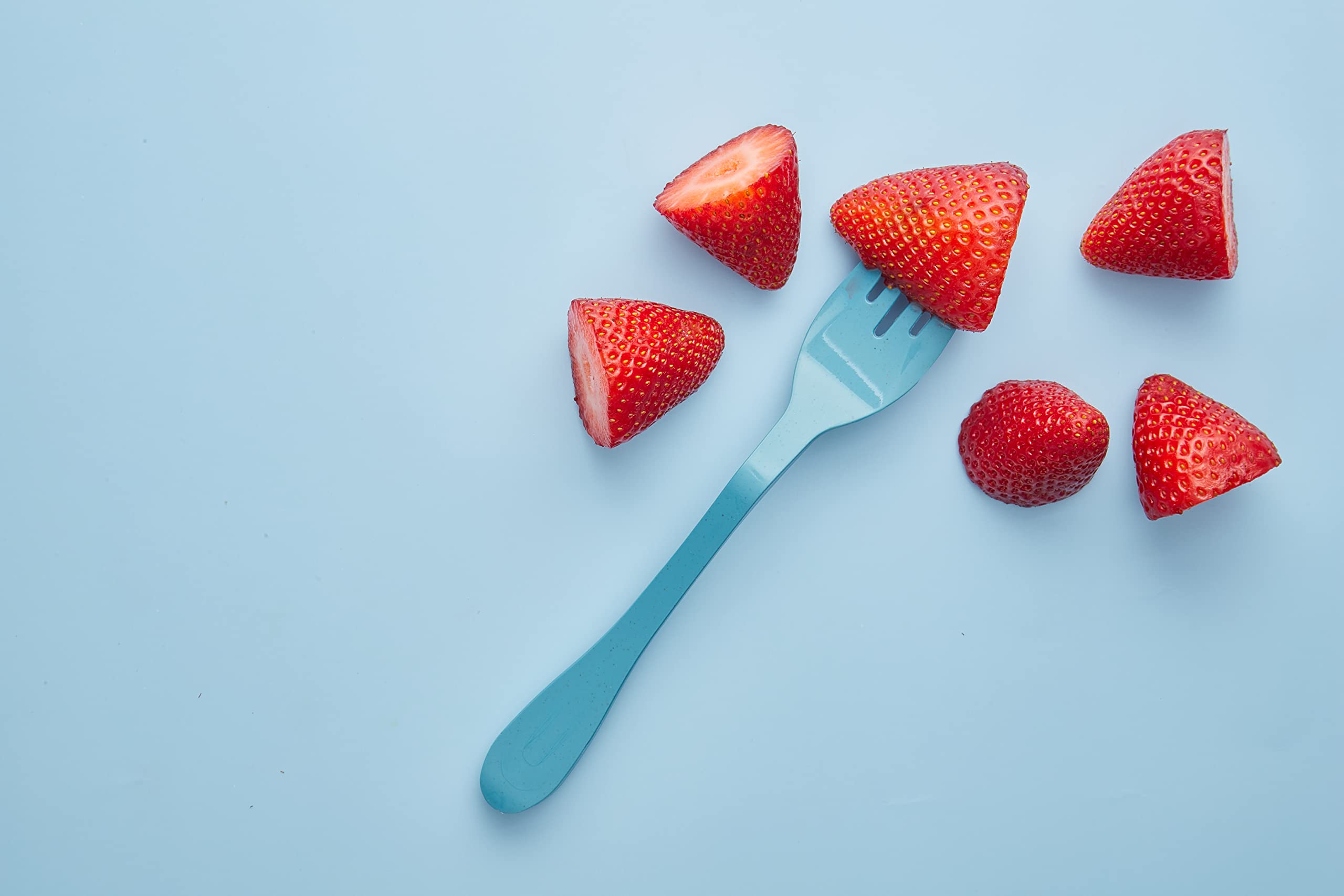 Knork Eco Fork Plant Based Cutlery, Reusable Bamboo Flatware Set, 12 Piece, Blue