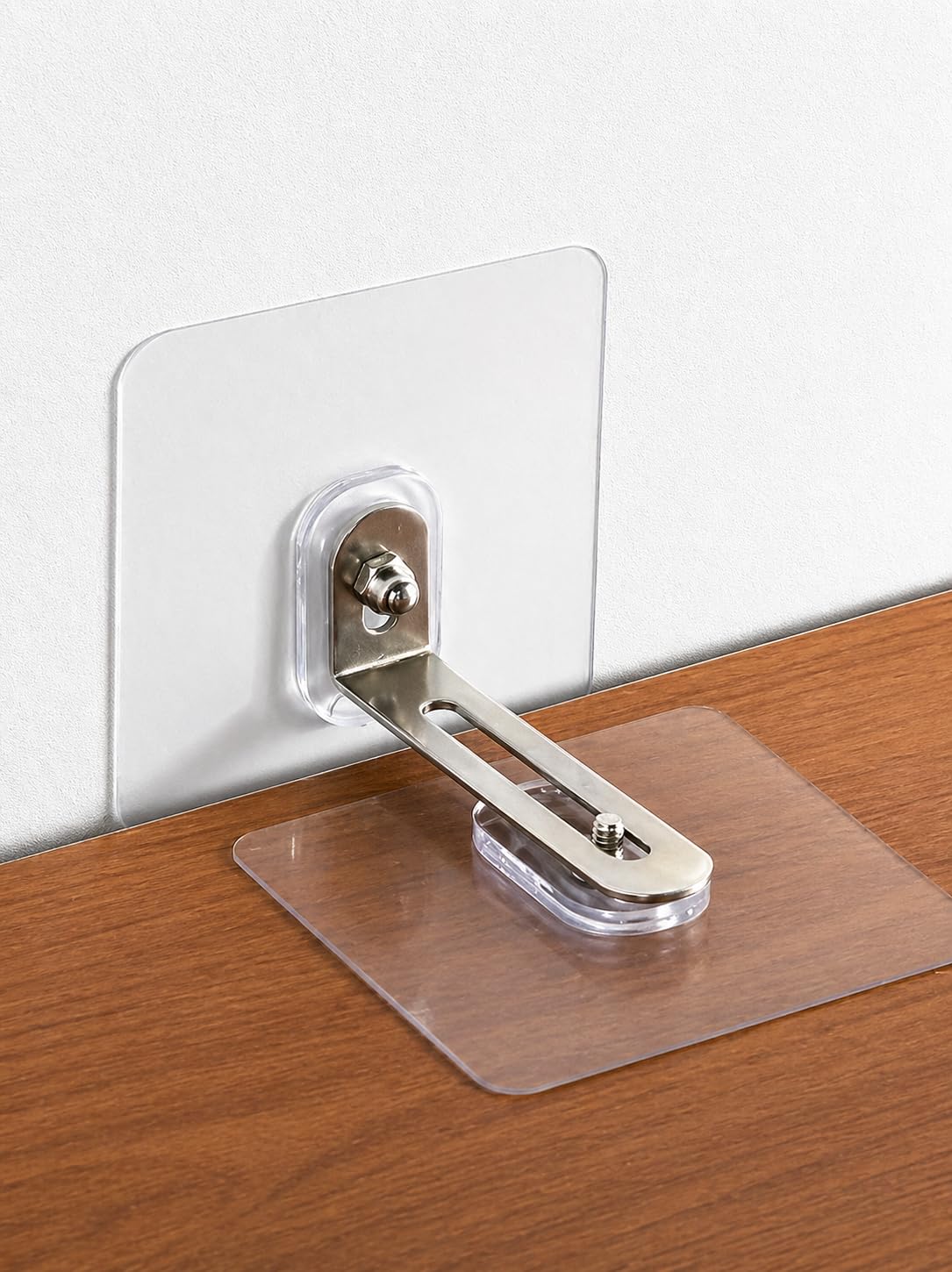 Shivstor 1 Pack No Drill Furniture Anti Tip Strap Adjustable Stainless Steel Wall Anchor With Strong Adhesive Sticker For Child 