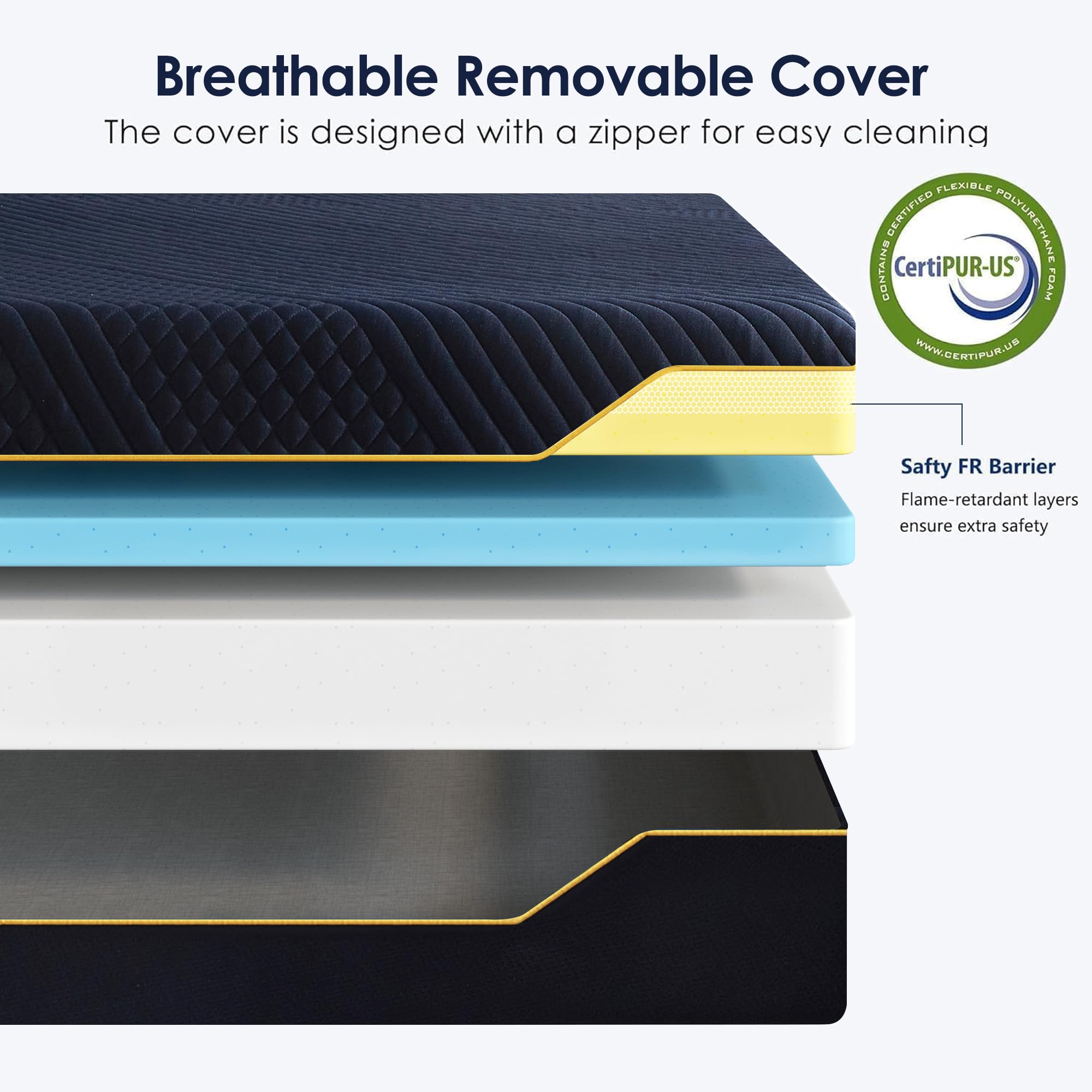 Schow Life 10 Inch Gel-Infused Memory Foam Mattress Queen Size,Medium Soft With Removable Washble Cover Cooling Gel Bed In A Box