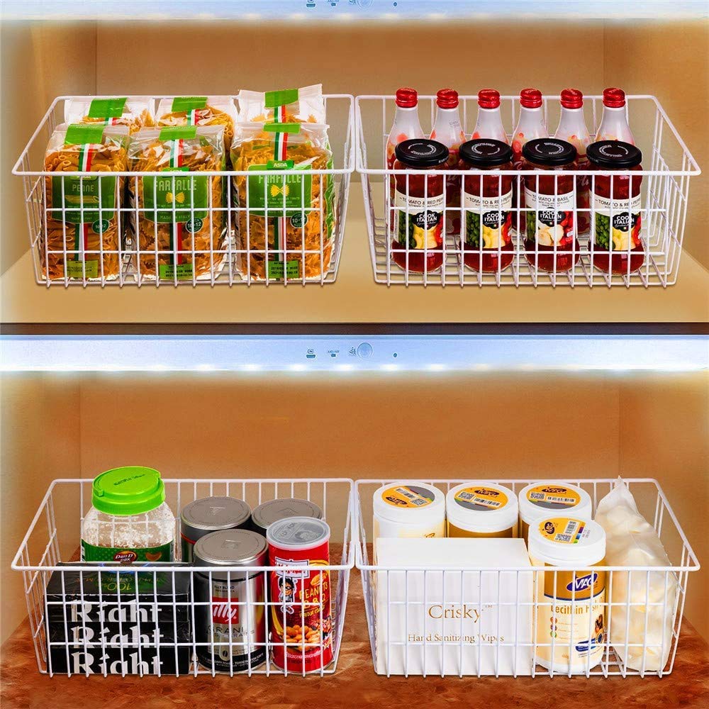 Slideep Farmhouse Freezer Baskets Organizer Storage Bins Large Organizer Baskets For Storage, Office, Bathroom, Pantry Organizat