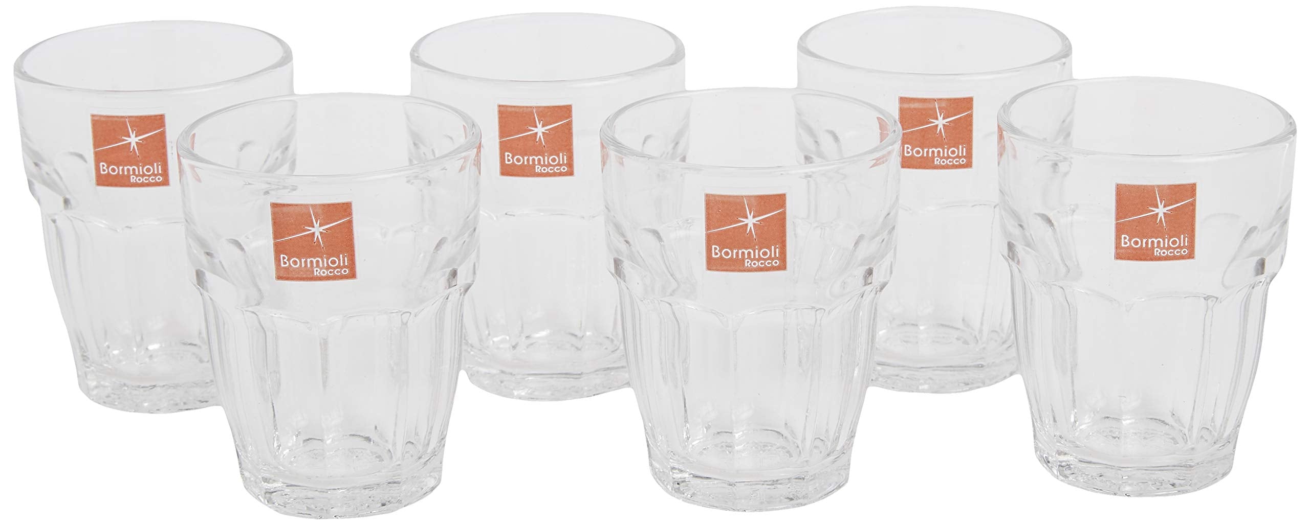 Bormioli Rocco Rock Bar Stackable Shot Glasses - Set Of 6 Dishwasher Safe Drinking Glasses For Liquors & Spirits - 2.25oz Durable Tempered Glass