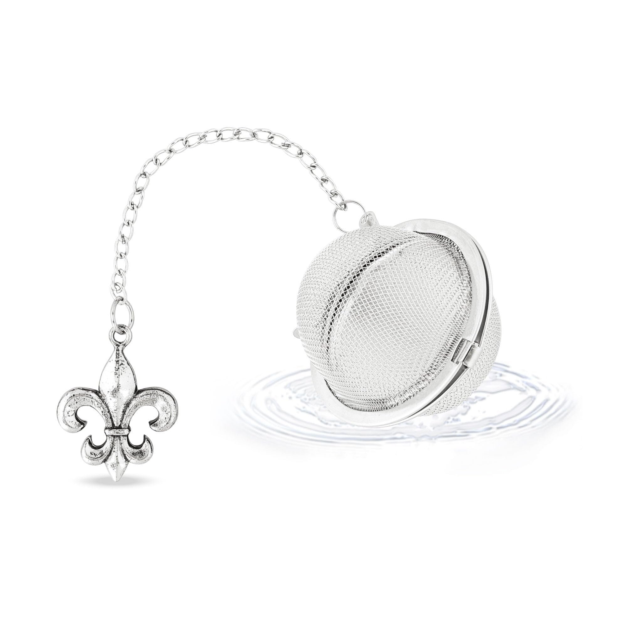 Tea Infusers Tea Ball With Zinc Alloy Fleur-De-Lis Charm Supreme Housewares 18/8 Stainless Steel 2 Inch Mesh Tea Ball Infuser Te