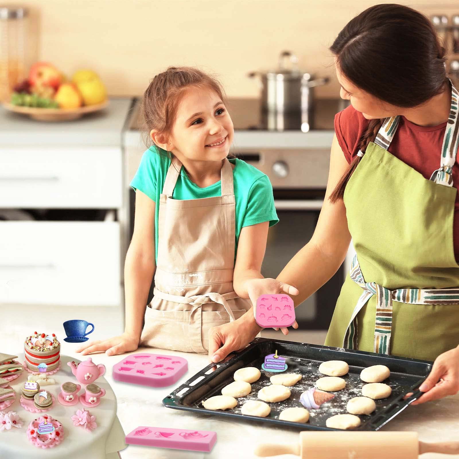 Cupcake Fondant Mold, 4 Packs Coffee Cup Silicone Molds For Tea Party Cake Decoration, Cupcake Toppers, Tea Cake Pan, Tea Pots F