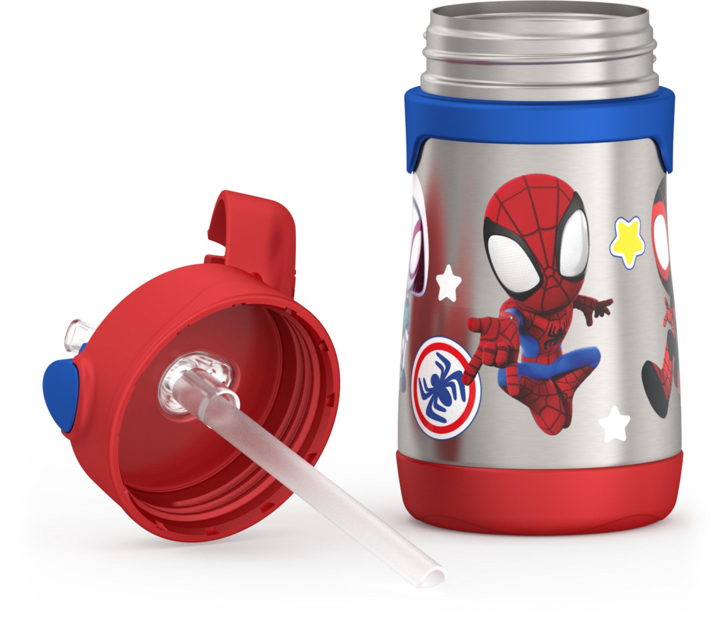 Thermos Vacuum Insulated Stainless Steel 10Oz Straw Bottle, Spidey And His Amazing