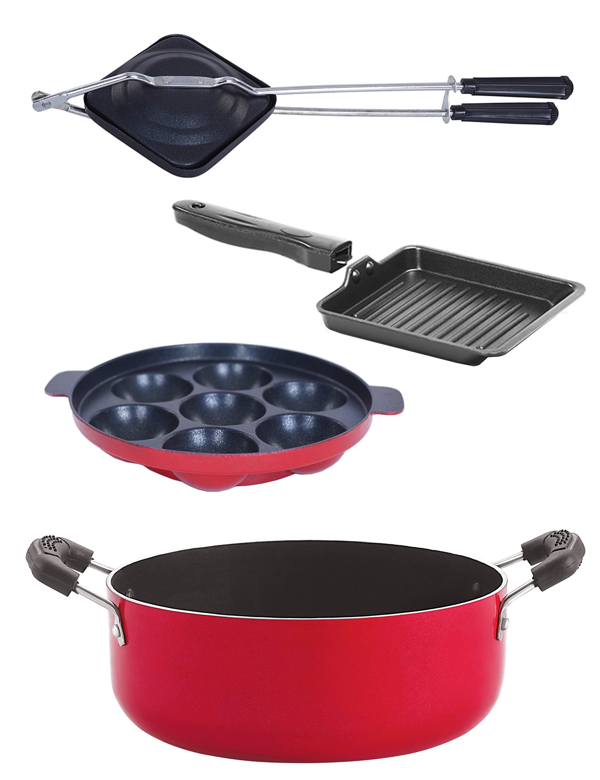 Nirlon Cookware NonStick Combo Cooking Set (Ap7_Sgp_Ht_Cs24)