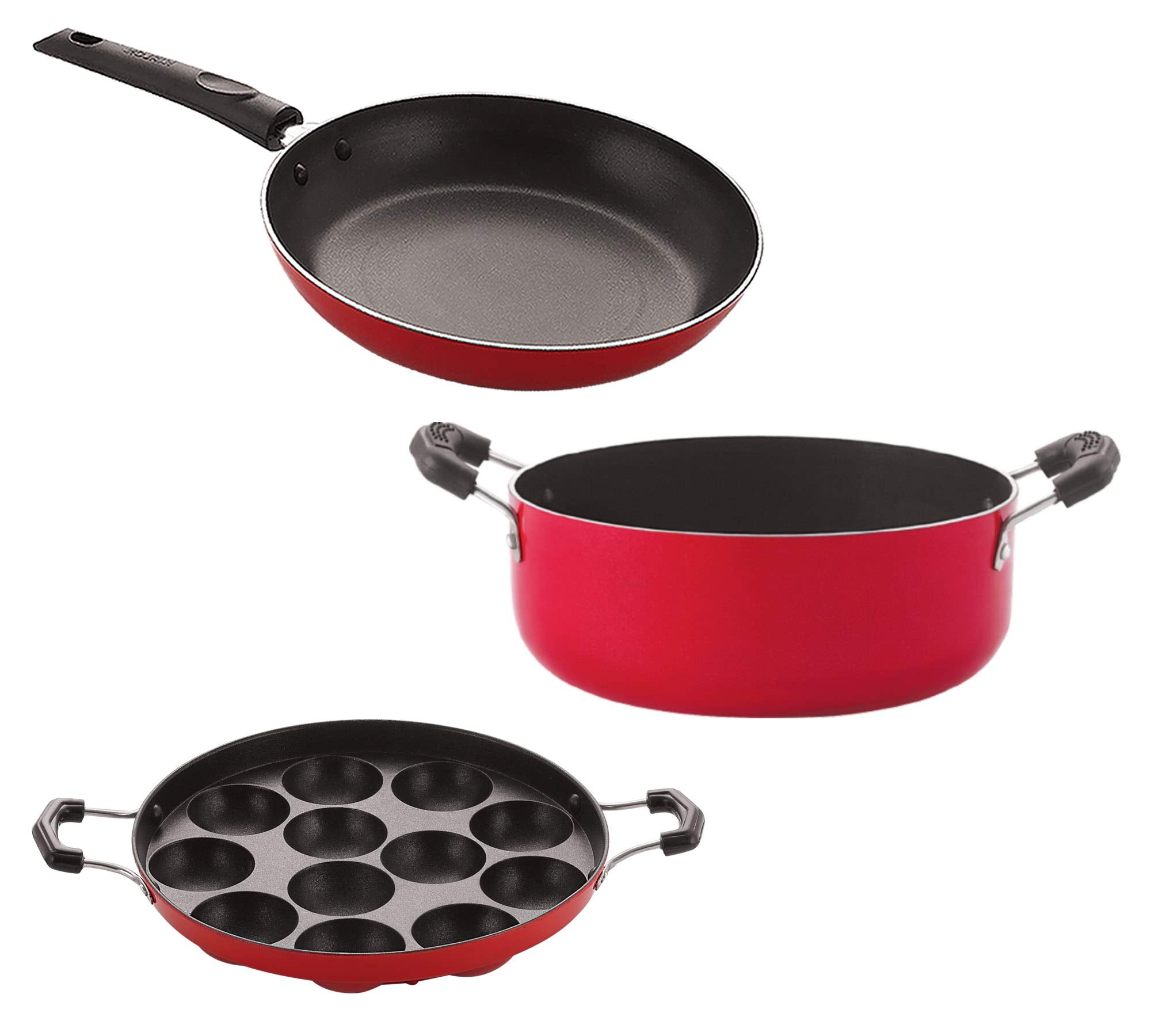 Nirlon Kitchen Non Stick Cookware Utensils Set Of 4 Pieces (2.6Mmv_Appam_Cass22_Tp24)