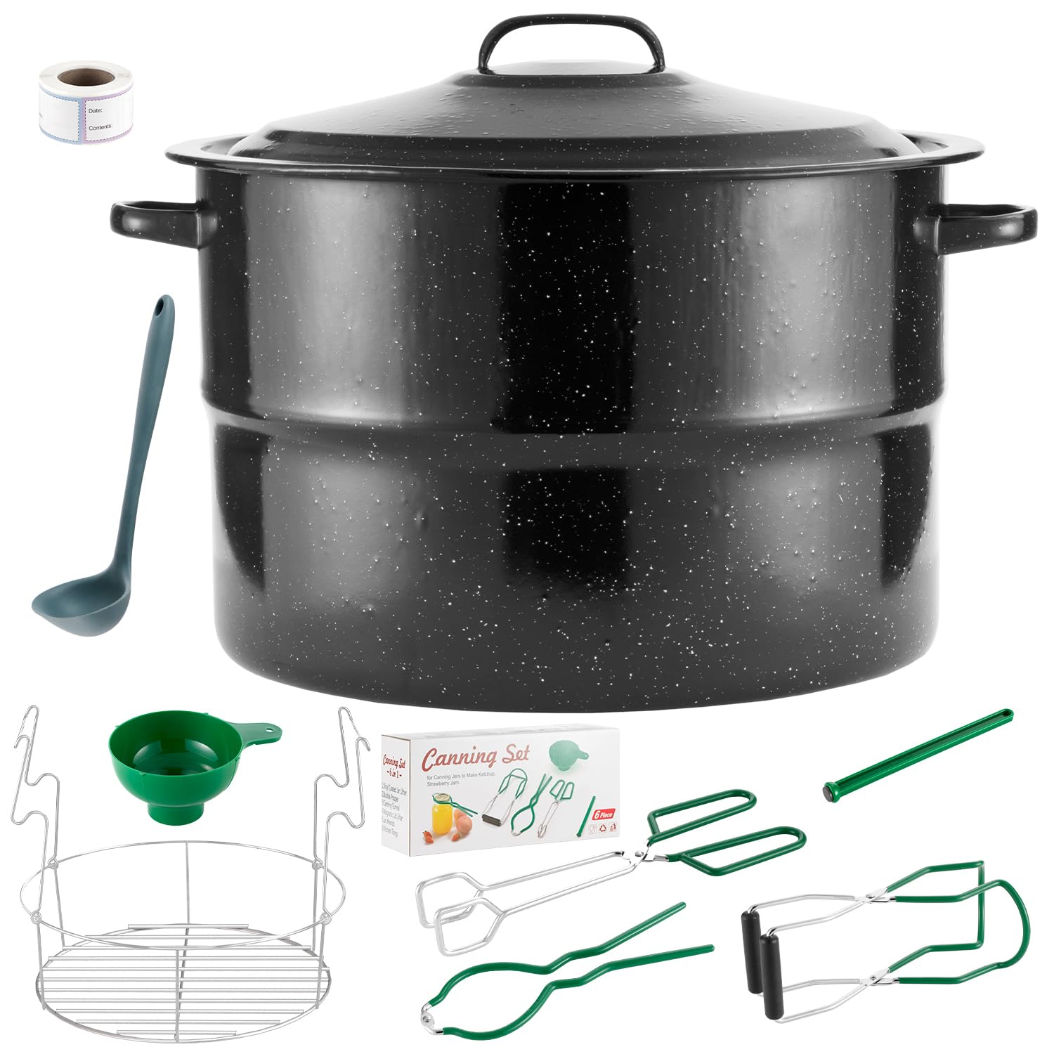 Canning Pot, 21.5QT Water Bath Canning Pot with Rack and Lid