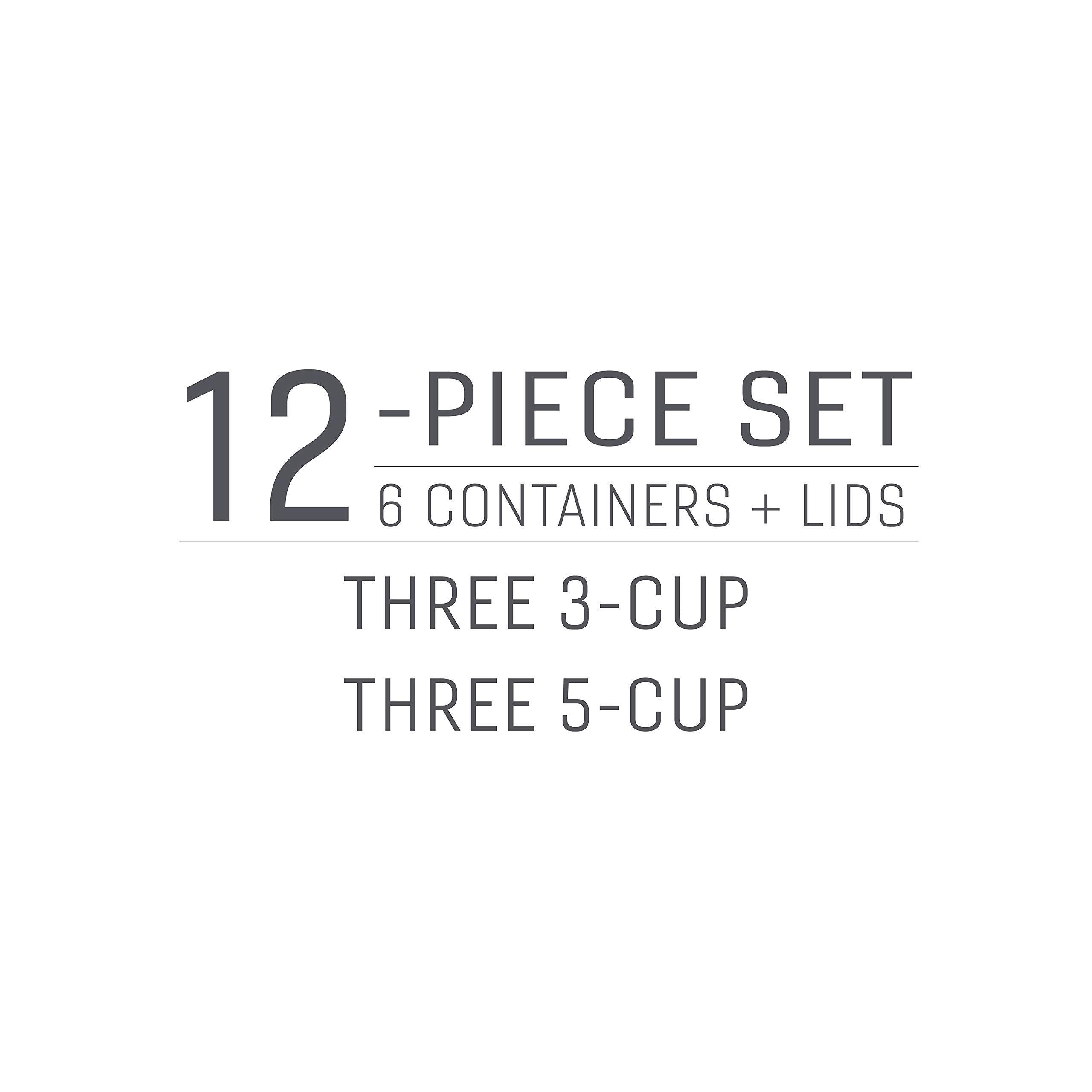 Rubbermaid Easyfindlids With Press & Lock Leak Proof Lids Food Storage Set, Meal Prep Containers, 12 Piece, Clear
