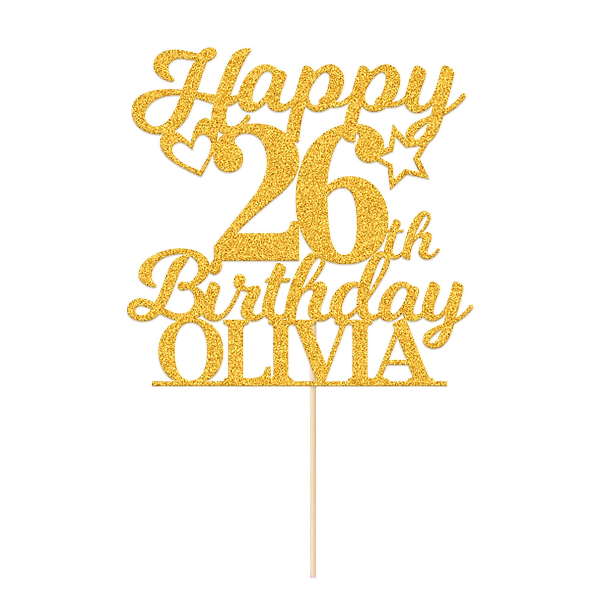 Personalized Happy Birthday Cake Toppers Birthday Cake Topper Gifts For Women Men Custom Glitter Cake Toppers With Any Name & Ag