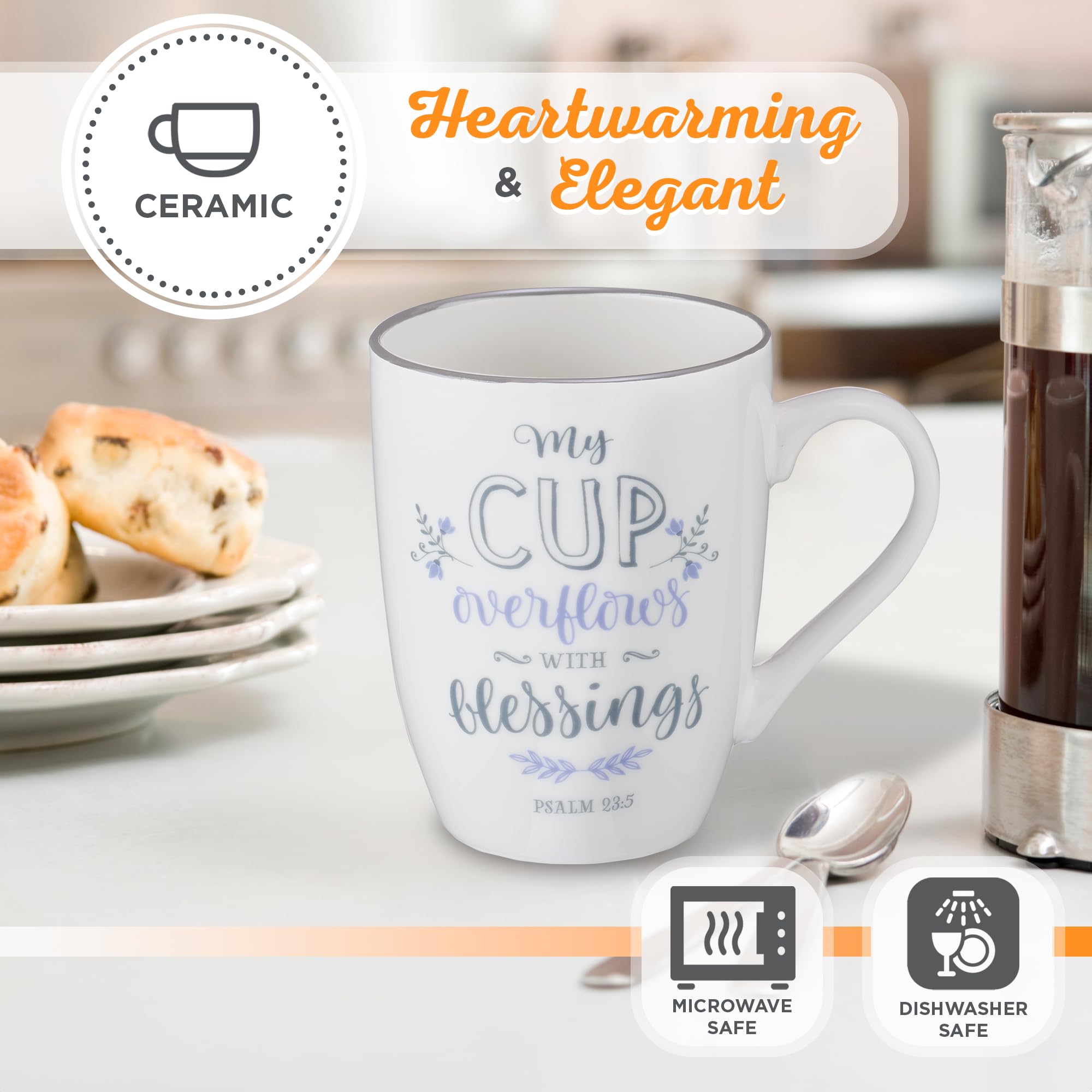 Christian Art Gifts White Ceramic Coffee Mug - 12 oz. Microwave and Dishwasher-Safe Inspirational Scripture Coffee and Tea Mug f