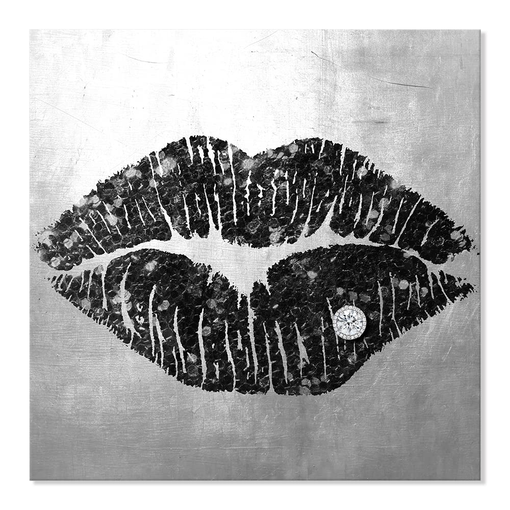 7Canvas Black And Grey Wall Art Decor Woman Sexy Lips Painting Prints On Canvas Framed Artwork For Home Bedroom Bathroom Salon D