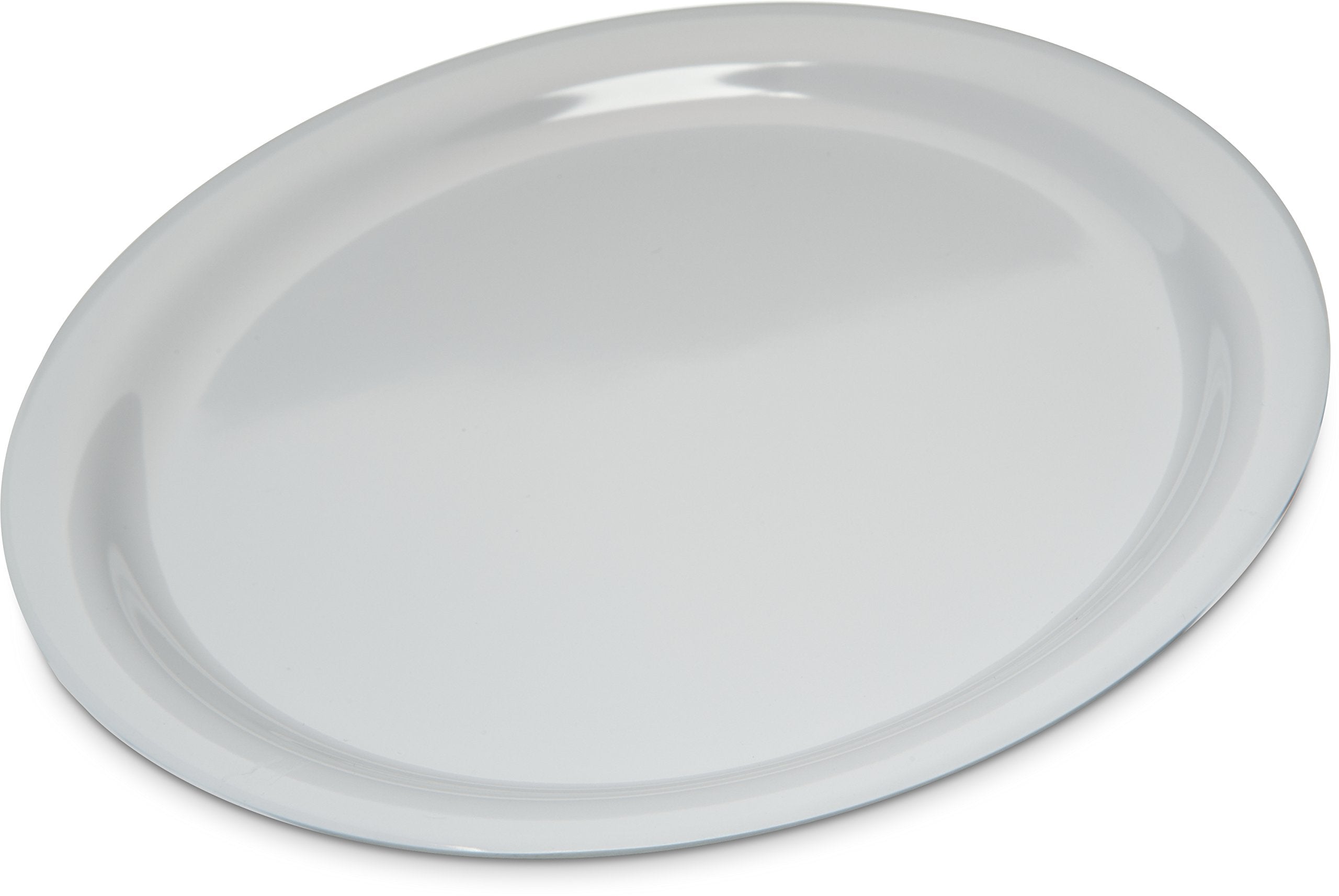 Carlisle Foodservice Products Kingline Reusable Plastic Plate Dinner Plate For Home And Restaurant, Melamine, 9 Inches, White, (