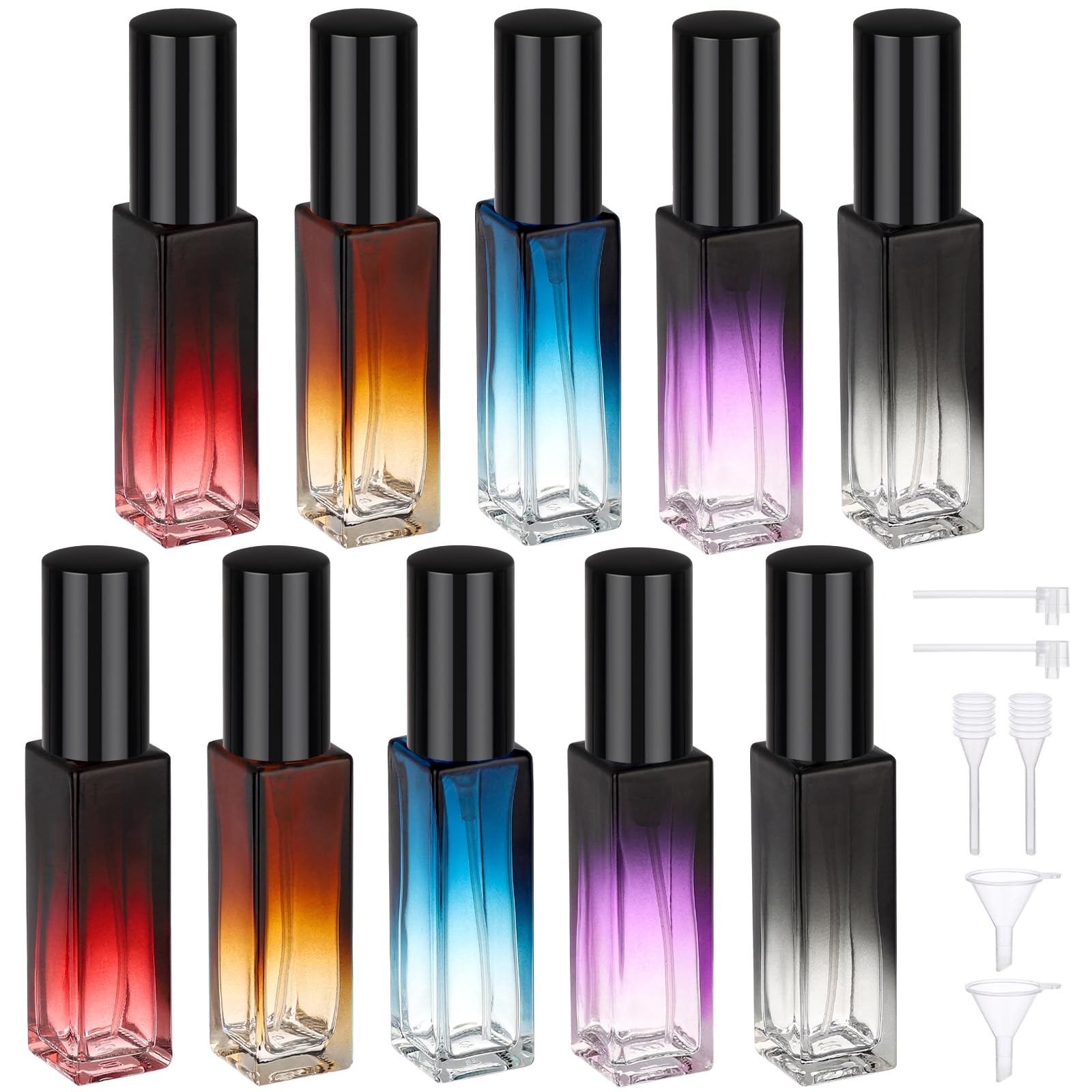 Segbeauty 0.34Oz Perfume Atomizer, 10 Pack Glass Mini Travel Perfume Bottle Refillable, 10Ml Empty Travel Size Bottles For Colog