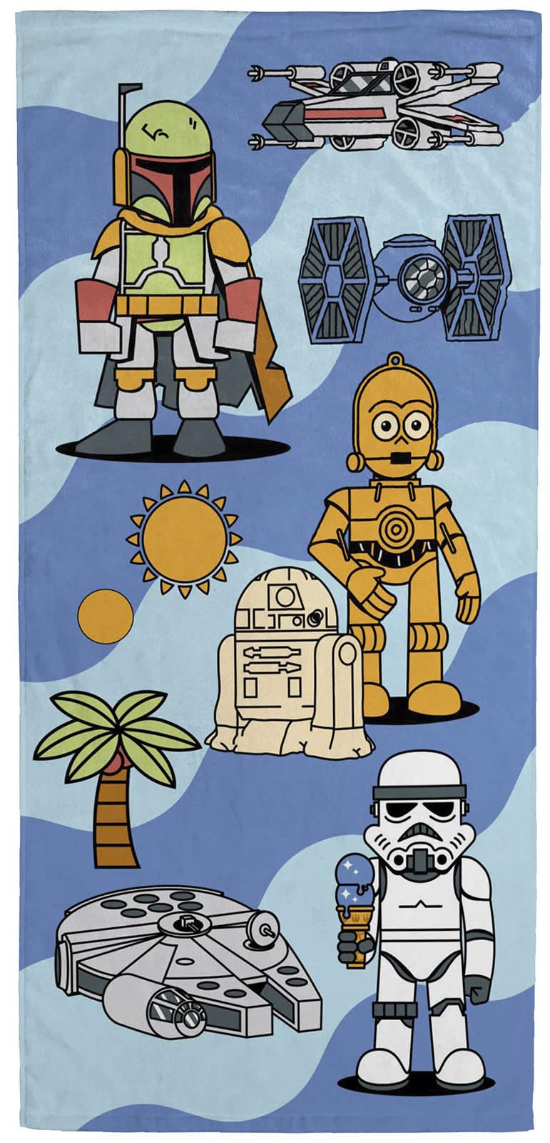 Jay Franco Star Wars Kids Bath Pool Beach Towel - Super Soft & Absorbent 100% Cotton Towel, Measures 28 X 58 Features R2D2, C3Po