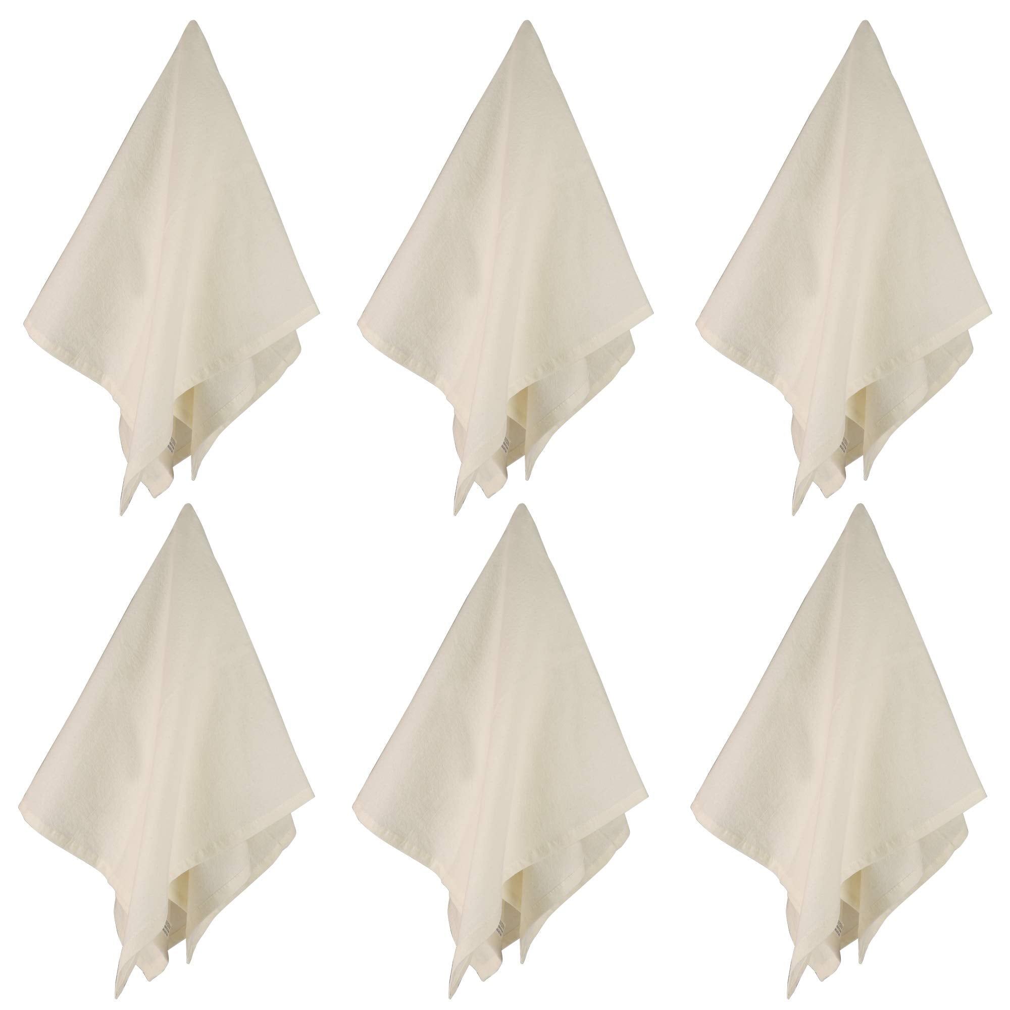 Dg Collections Flour Sack Dish Towels For Kitchen, Set Of 12 (27 X 27 Inches), Multi-Use White Kitchen Towels, 100% Cotton, High