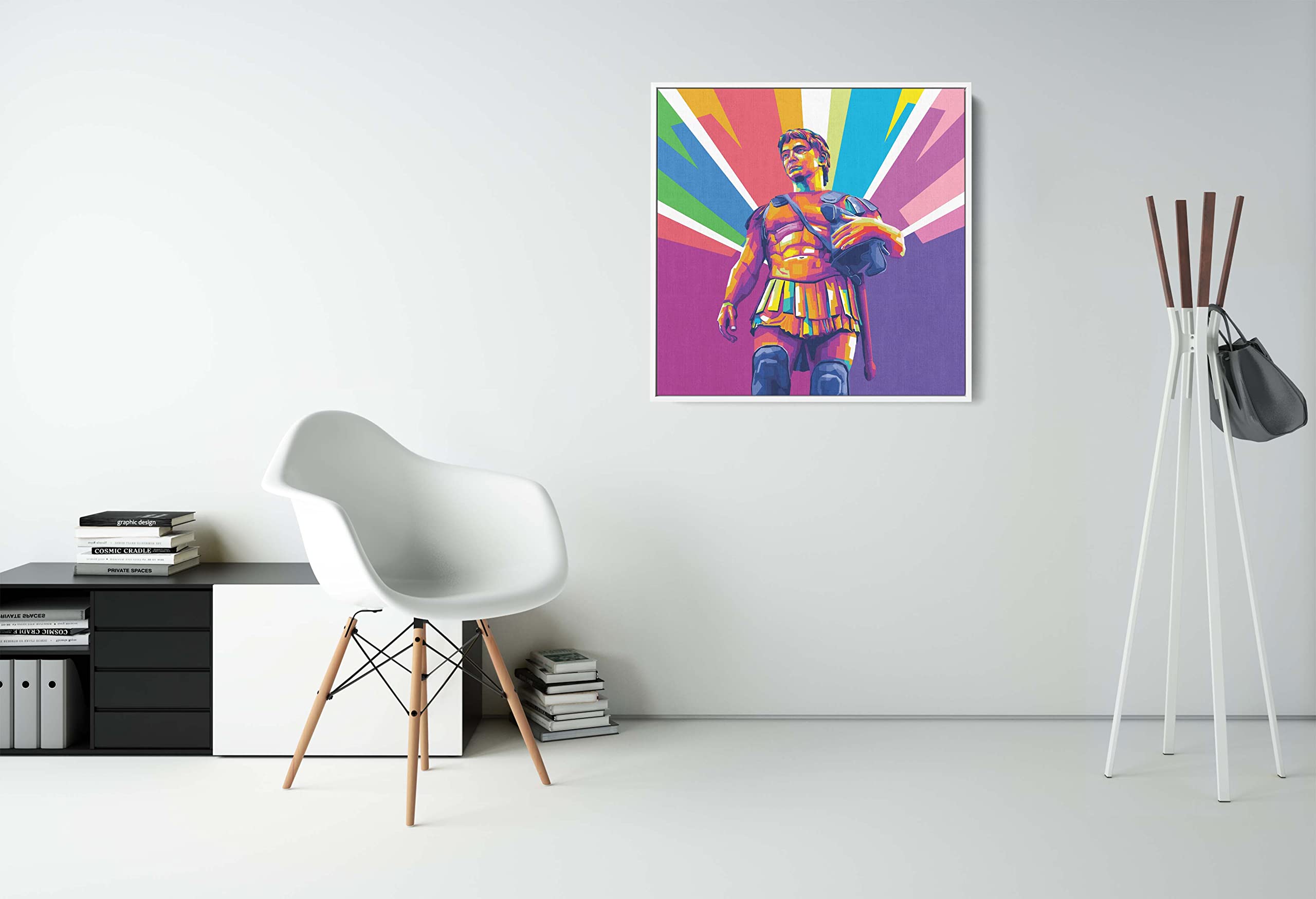 Alexander The Great - King Of Macedon - Ready To Hang Framed Pop Art, Large Canvas Wall Decor Art (Stretcher Bars Only, 16X16 In