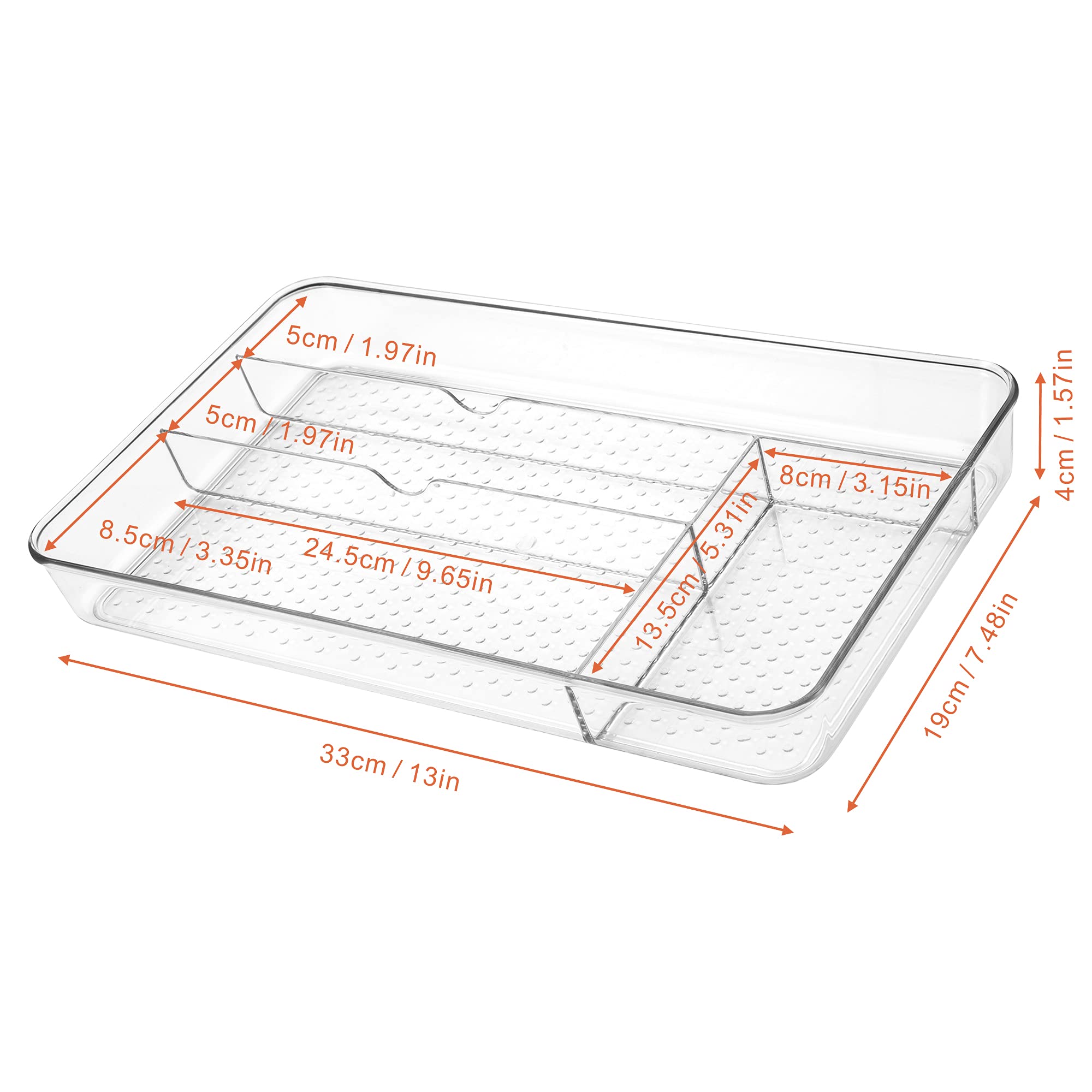 Lonian Cutlery Tray, No-Slip Drawers Organizer For Utensils Storage And Organising In Kitchen, Cosmetic Tray For Dressing Table