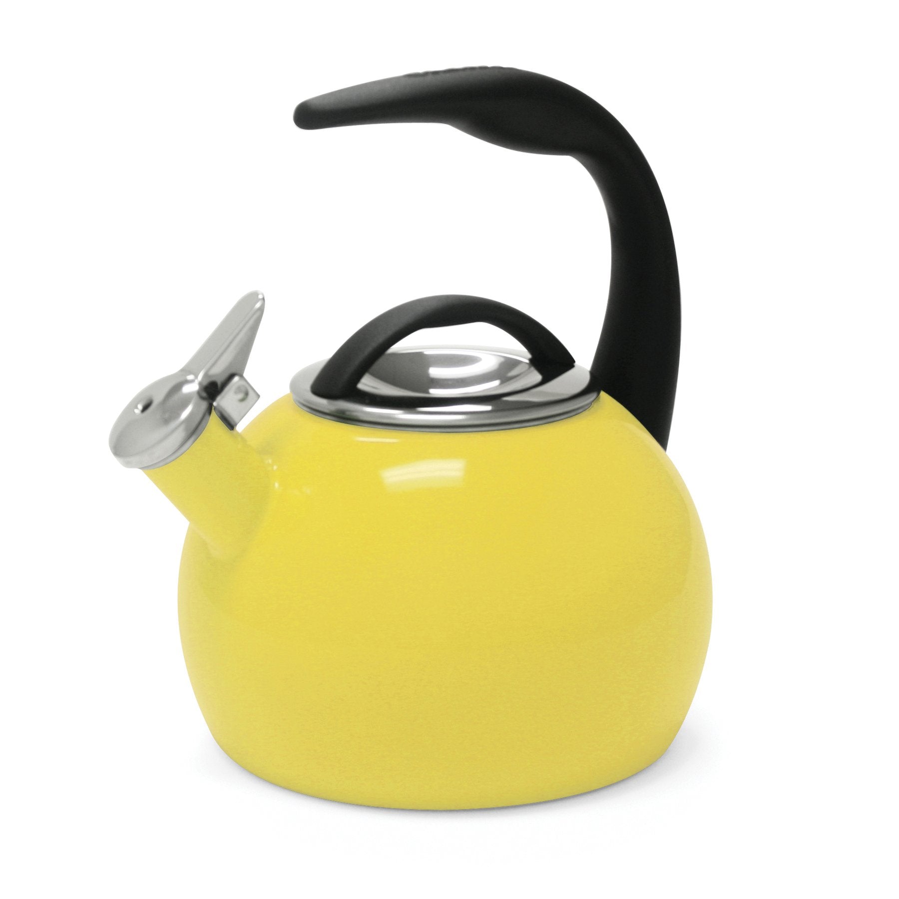 Chantal 40Th Anniversary Tea Kettle, 2 Quart, Enamel Carbon Steel, Whistling, Canary Yellow