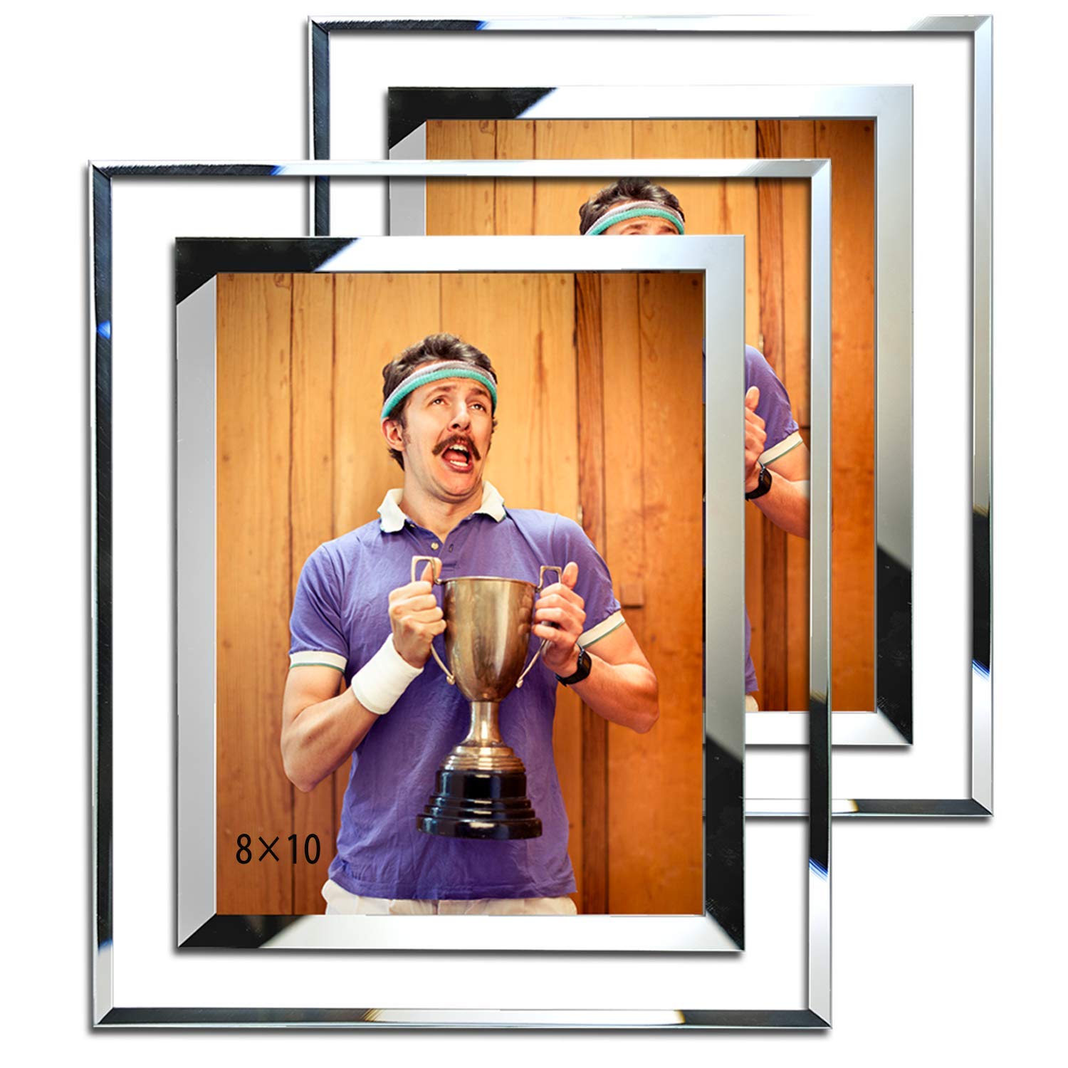 SIMONS SHOP 8x10 Picture Frame Glass Picture Frames 8x10 Wall and Tabletop Display Frame - 2 Pack