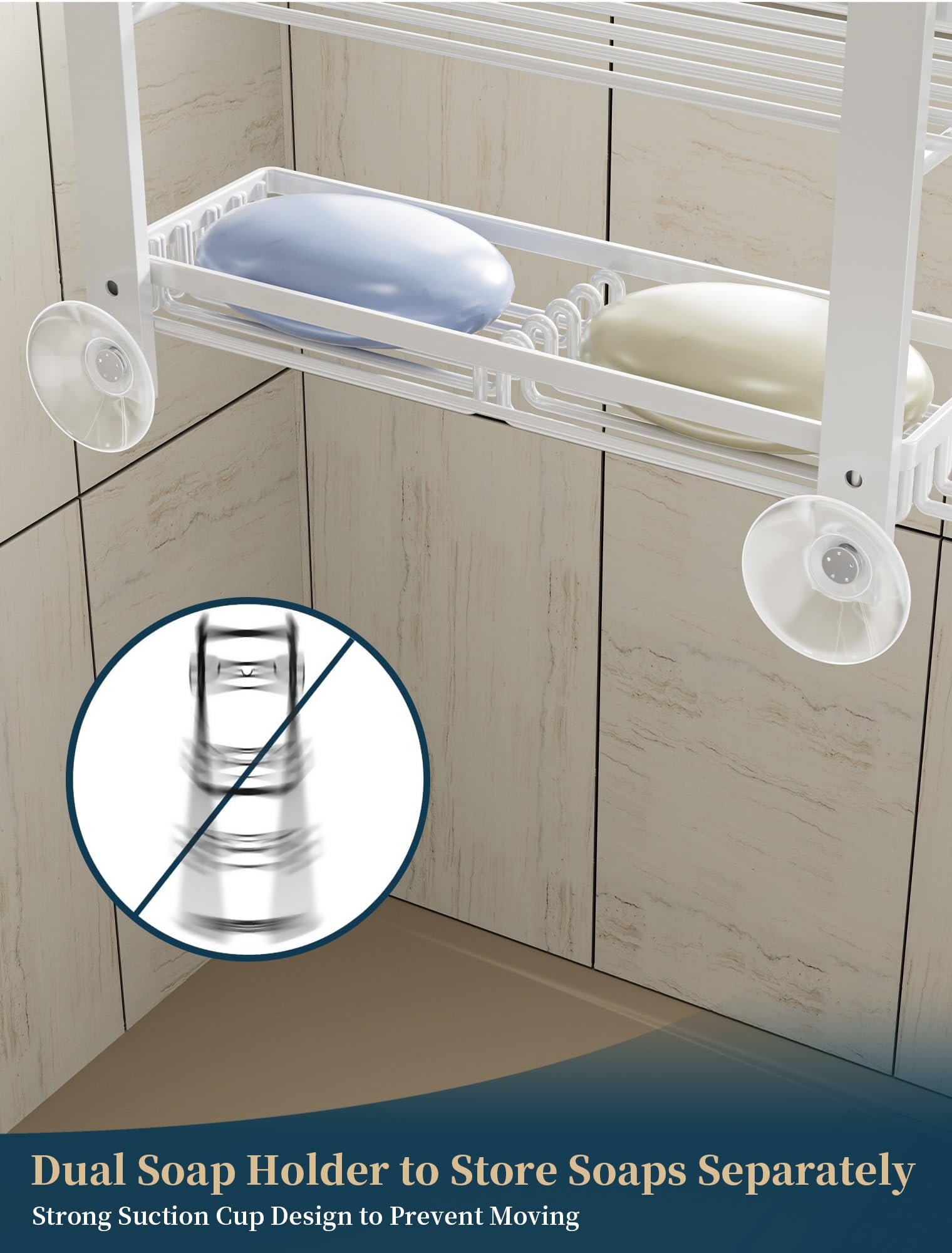 Consumest Over The Door Shower Caddy - 4 Tier Adjustable Hanging Shower Caddy Shower Shelf With 2 Soap Holders & 22 Hooks, Rustp