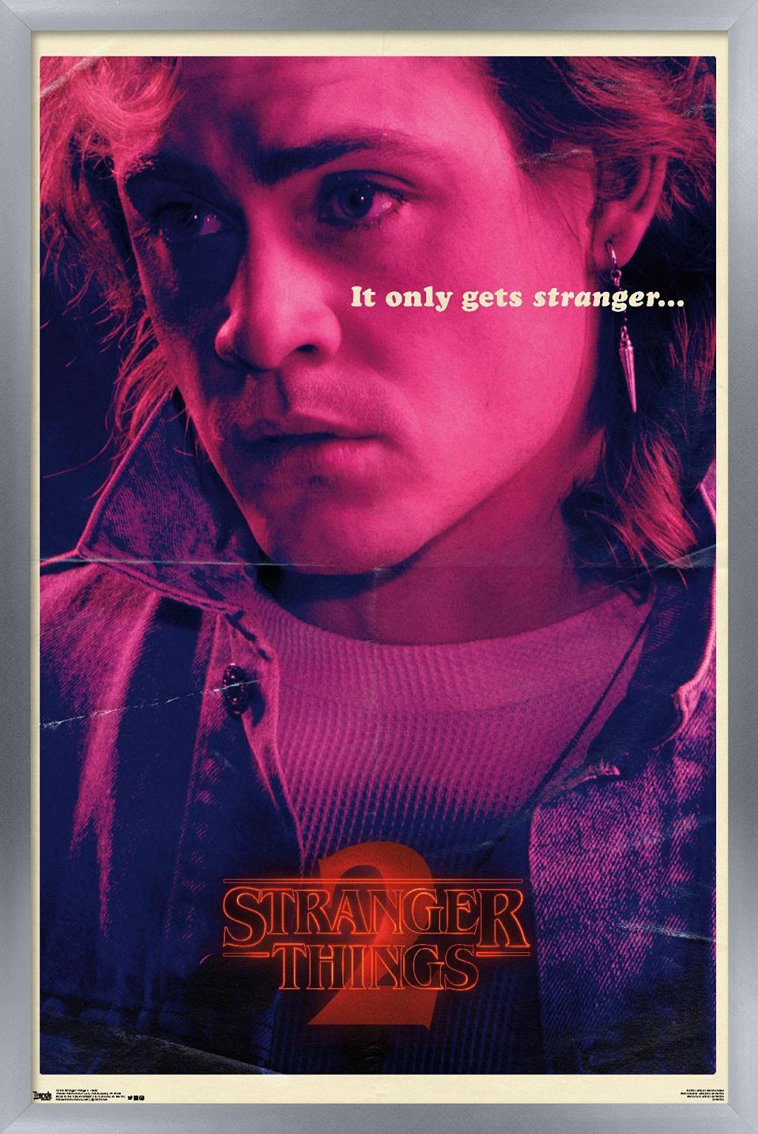 Trends International Netflix Stranger Things: Season 2 - Billy Wall Poster, 14.725'' X 22.375'', Silver Framed Version