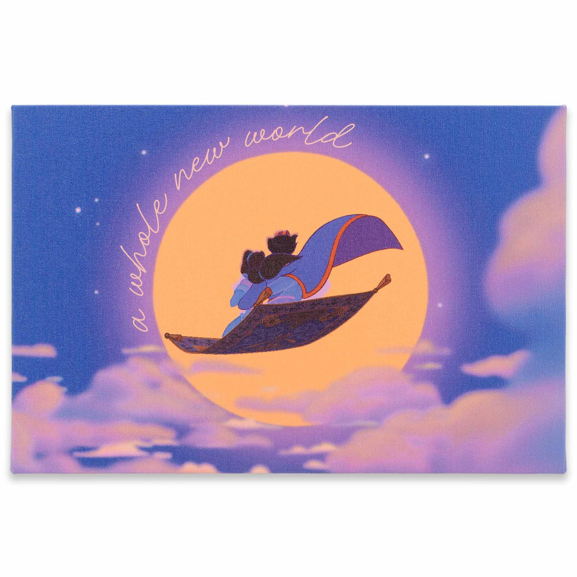 Open Road Brands Disney Aladdin Magic Carpet Gallery Wrapped Canvas Wall Art - A Whole New World Romantic Wall Decor for Home