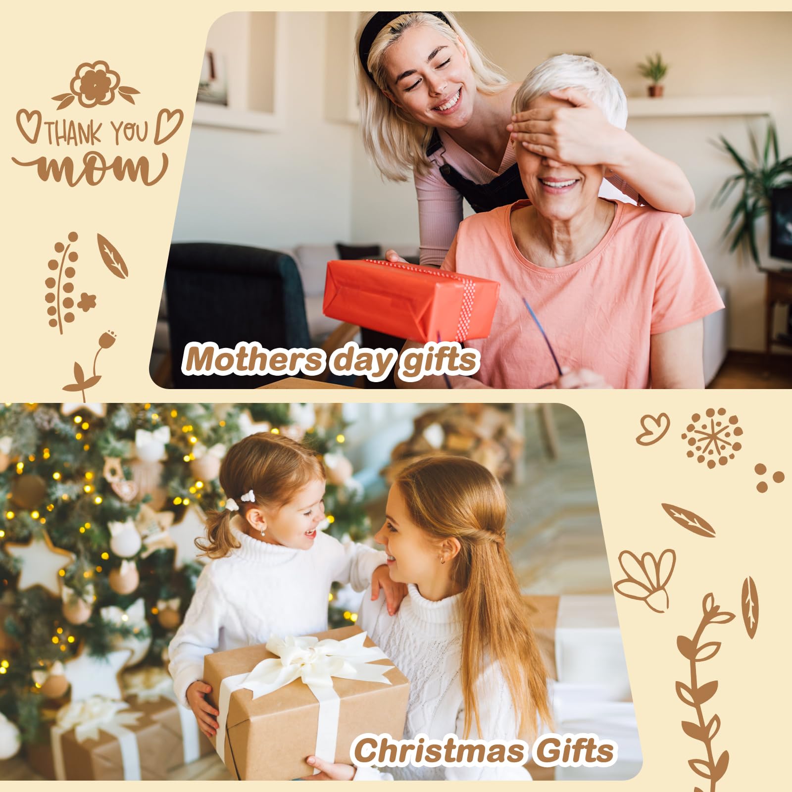 Mothers Day Mom Gifts For Mom Grandma Wife From Husband Daughter Son -Wooden Cooking Spoons Set - Mother'S, Christmas,Birthday,