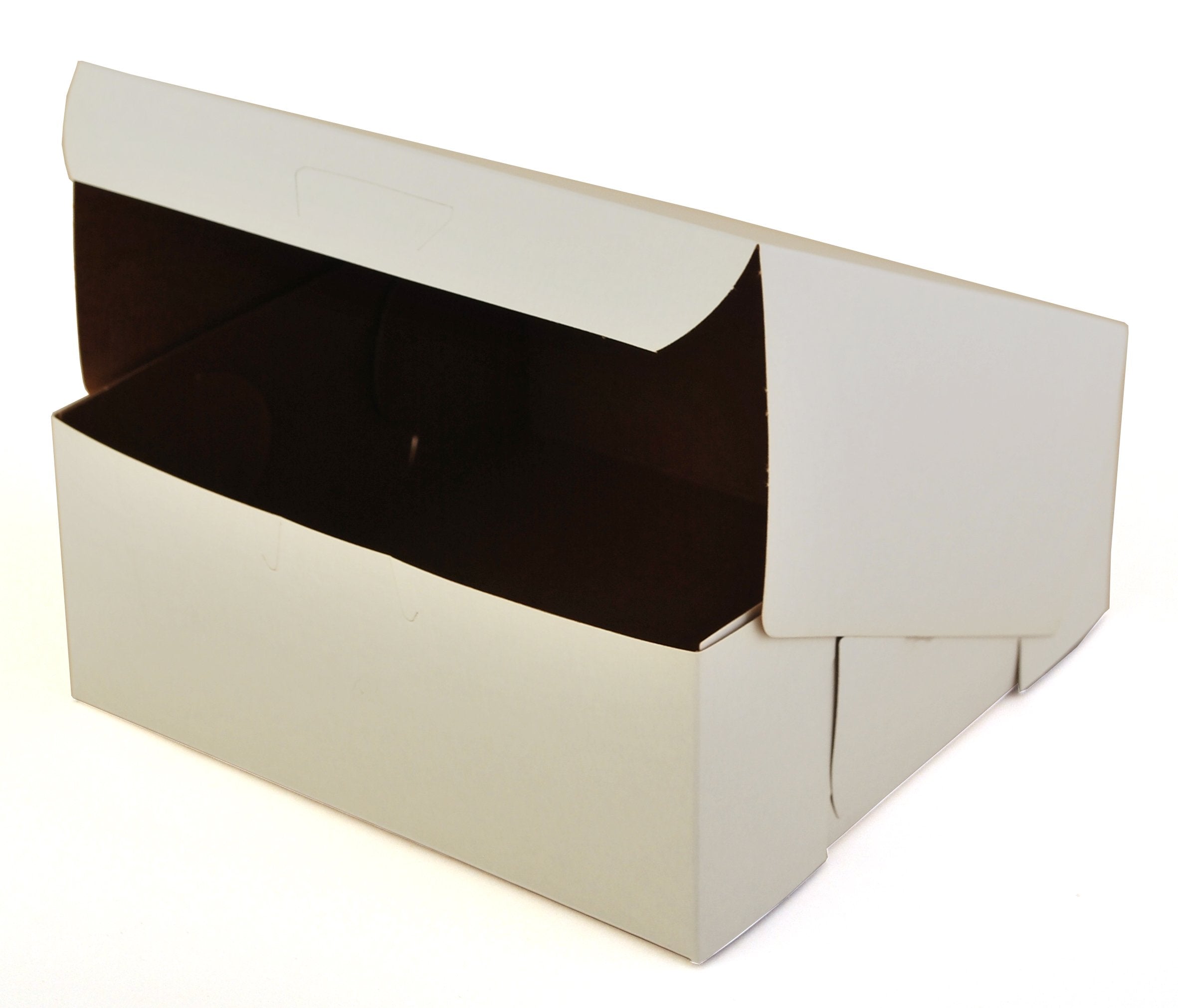 Southern Champion Tray 0917 Premium Clay Coated Kraft Paperboard White Non-Window Lock Corner Bakery Box, 7 Length X 7 Width